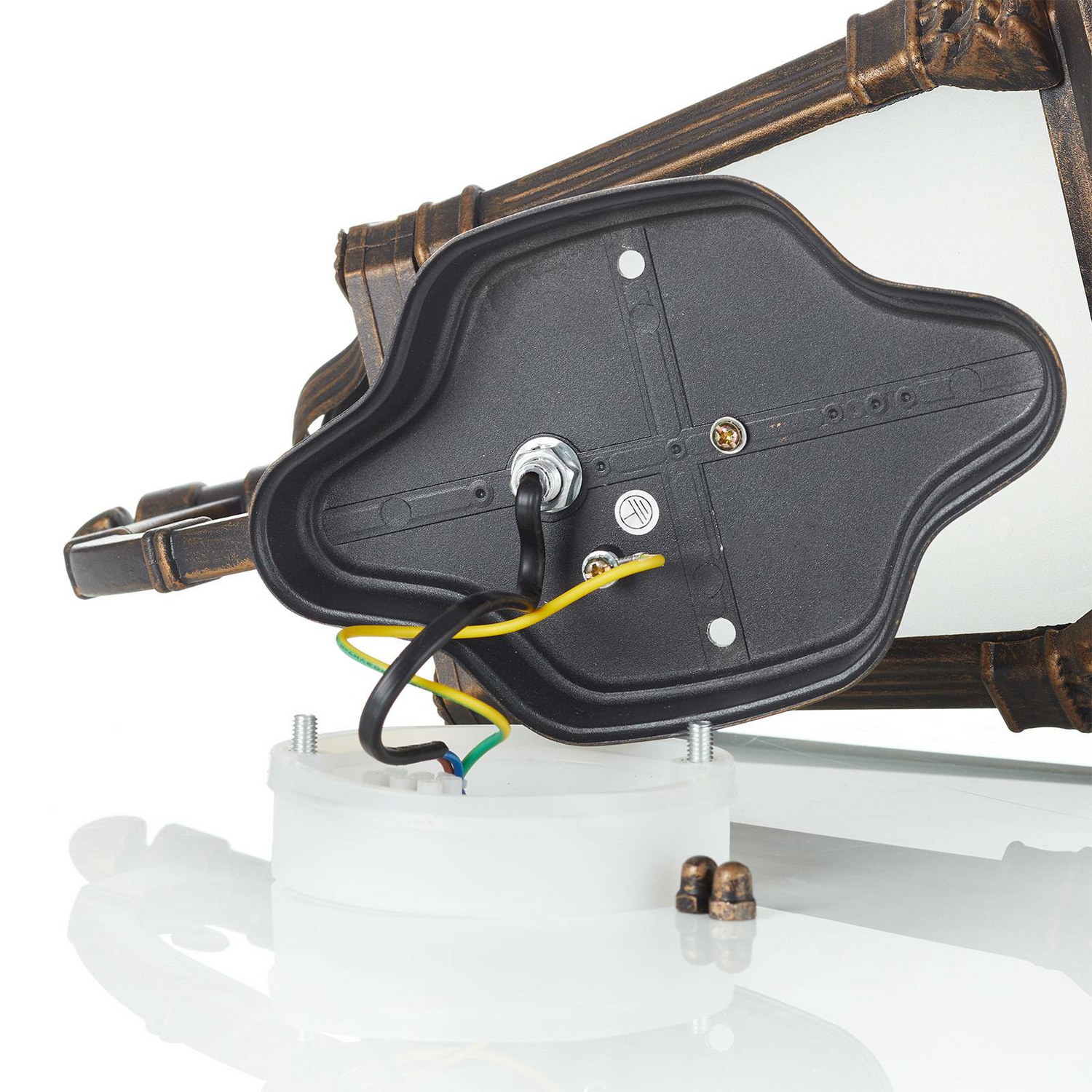 B-Ware Orion Außenwandleuchte Viviana Wandleuchte E27 Nostalgisch Patina Weiß Satiniert