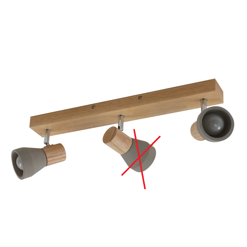 Lindby LED-Strahler Filiz Deckenstrahler Deckenlampe Beton Holz SIEHE TEXT/FOTO
