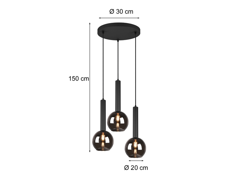 Trio Lighting Hängeleuchte Clayton Hängeleuchte Pendellampe Lampe Leuchte E27