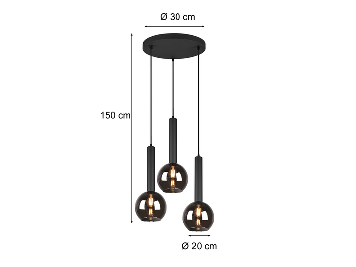 Trio Lighting Hängeleuchte Clayton Hängeleuchte Pendellampe Lampe Leuchte E27