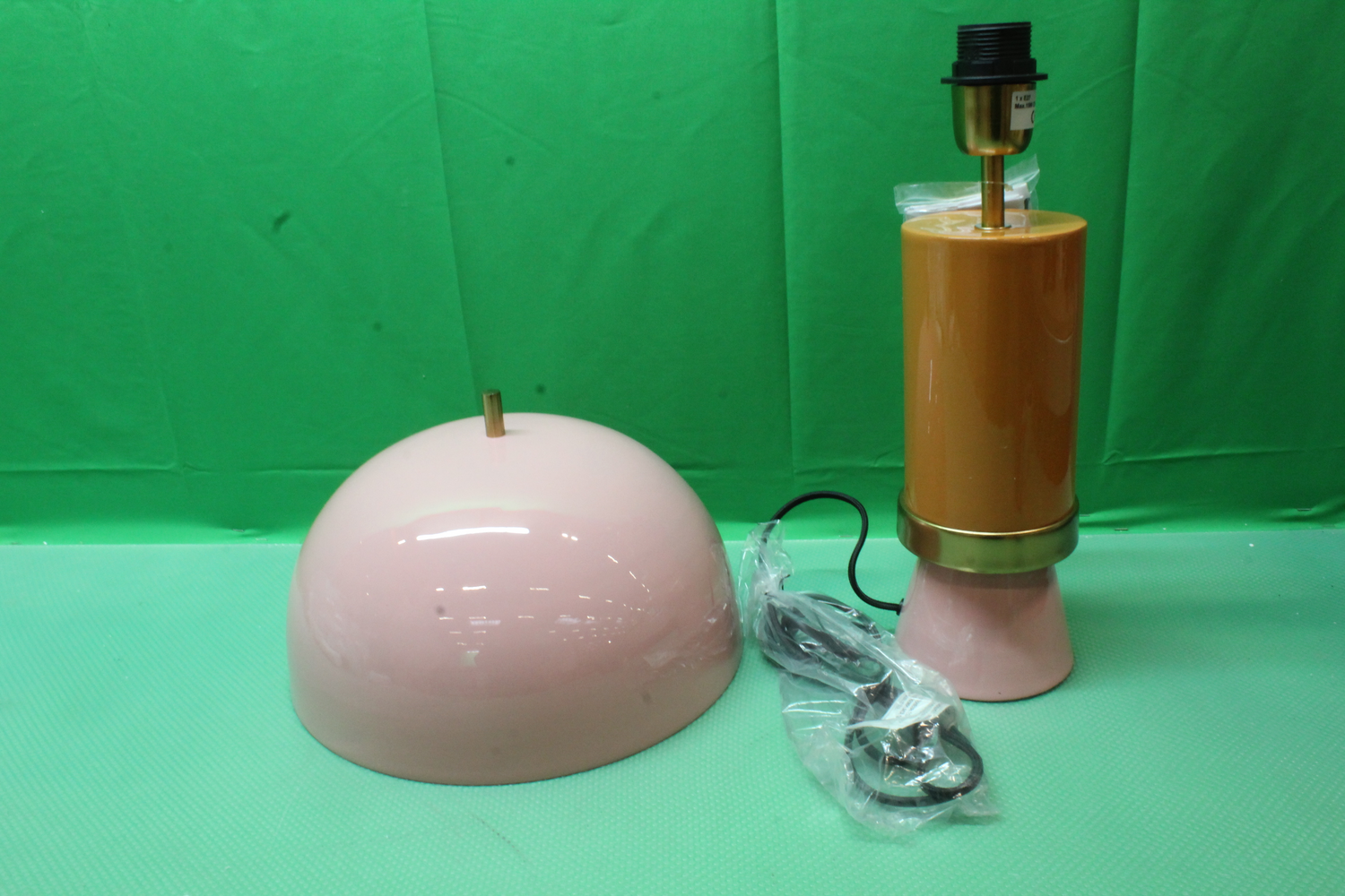 B-Ware Kare Tischleuchte Josy Lampe Stahl Pink Orange Leuchte 51 Cm Hoch