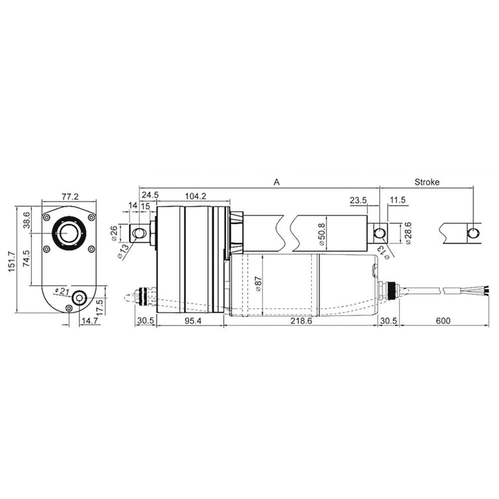 Drive System Europe Dszy5 Elektrozylinder Auto Hubmotor Linearantrieb 4500 N  B-Ware
