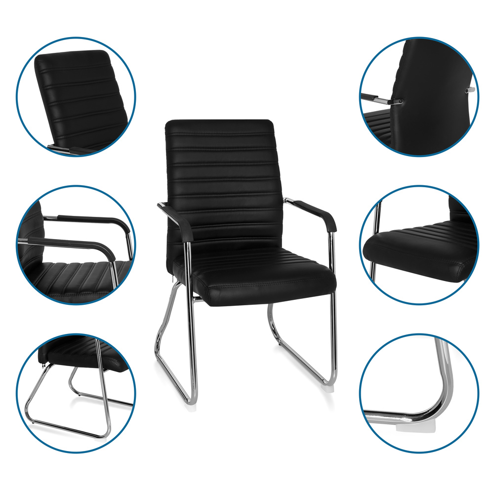 Hjh Office Steel V Pu Konferenzstuhl Kufenstuhl Stuhl Bürostuhl Esszimmerstuhl B-Ware - 4260284083304
