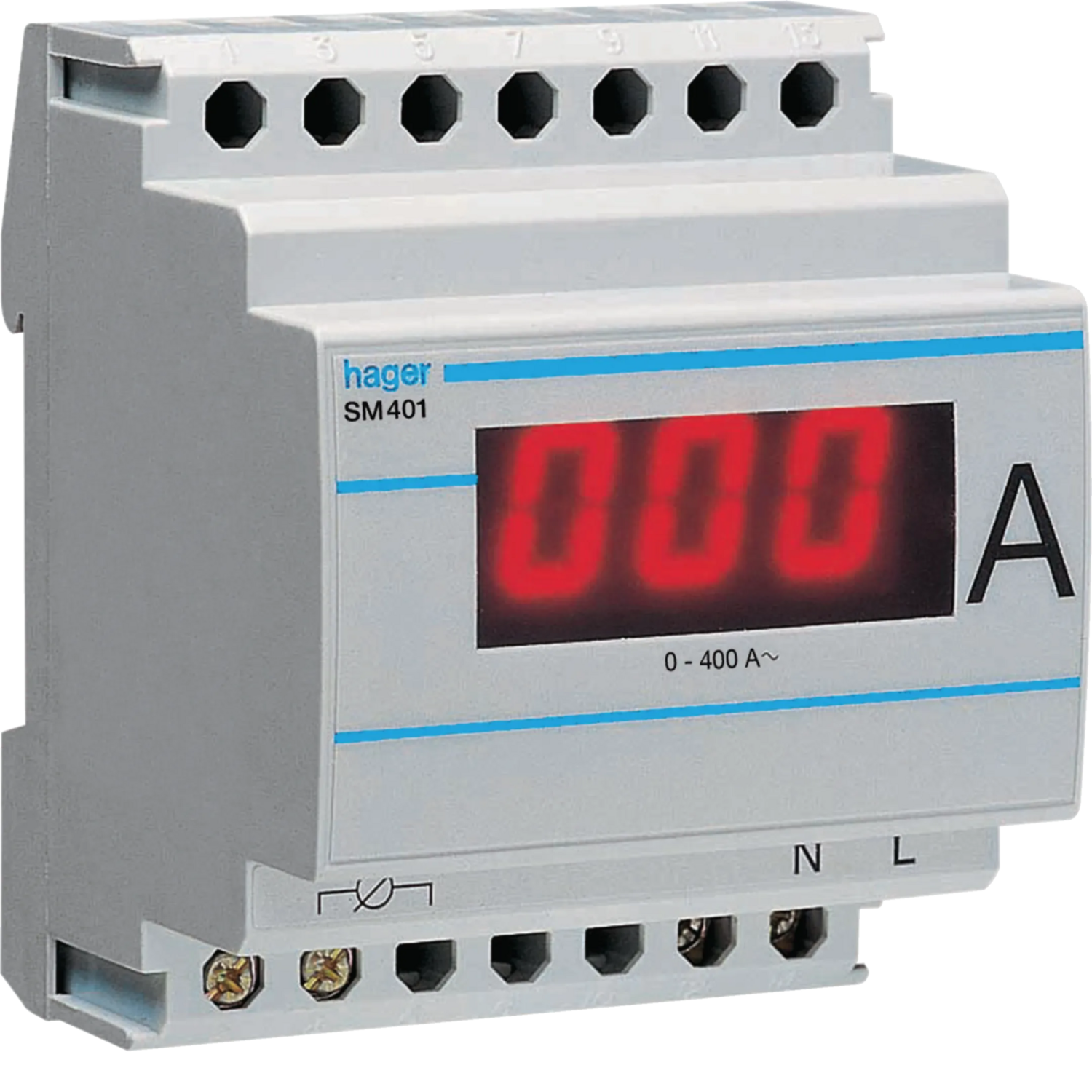 Hager Digitales Amperemeter Wandlermessung 0 400 A Messgerät Detektoren Wandler B-Ware