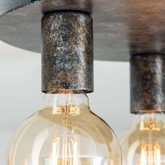3 Flammige Deckenleuchte Rati Im Vintage Look Lampen Leuchten Ip20 3 X 60 W 230 B-Ware - 9003090256457