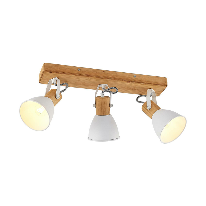 Lindby Merela Deckenstrahler Deckenlampe Hängeleuchte dreiflammig E14 Holz weiß