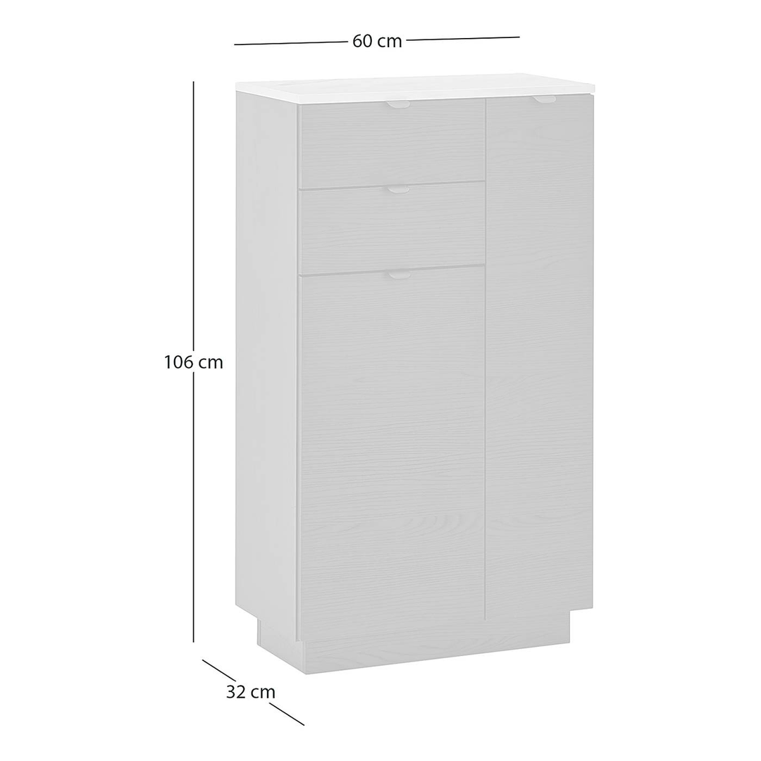 Casa Midischrank NEWARK Kommode Sideboard Schwarz Struktur Marmor Hell Dekor
