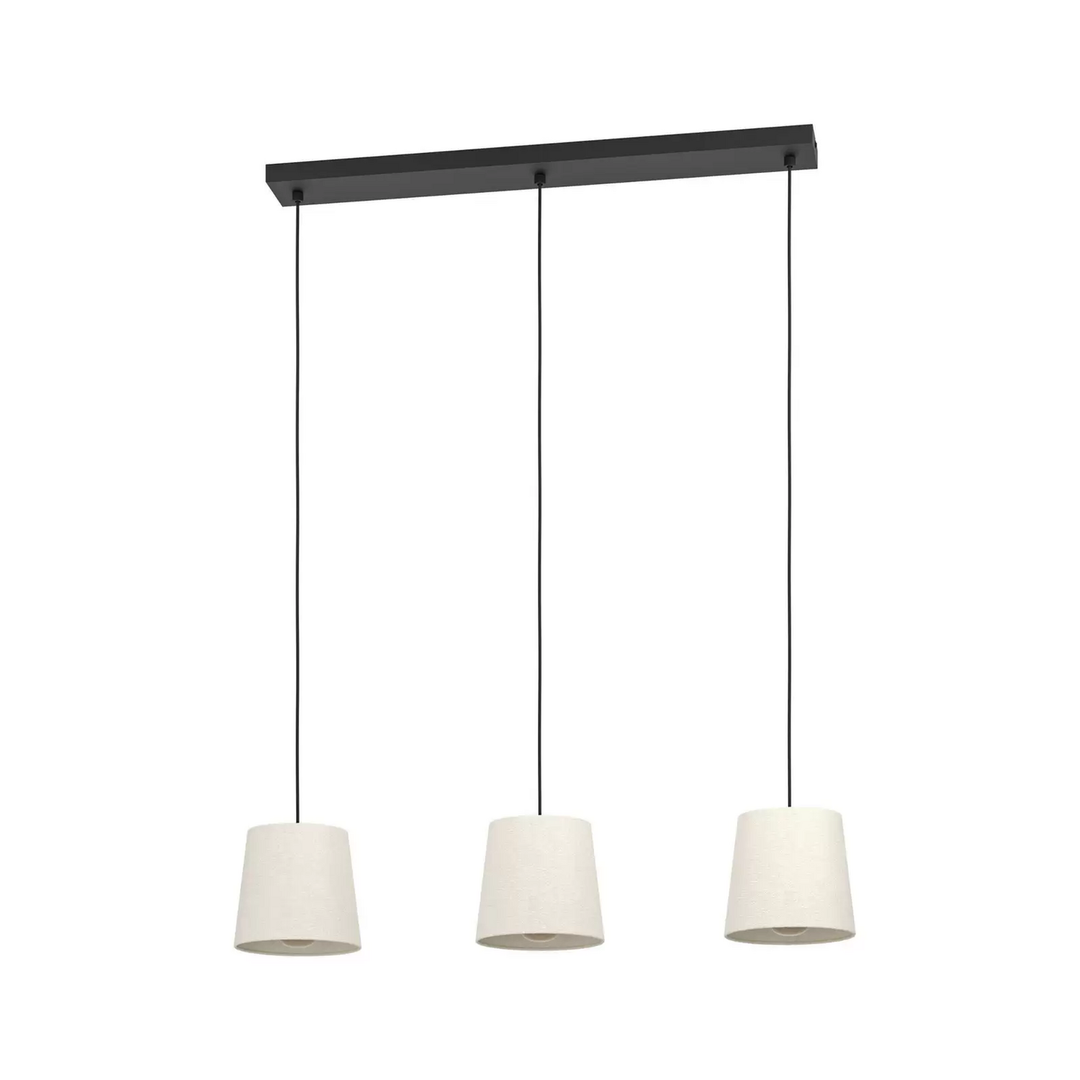 EGLO Hängeleuchte Febres Hängelampe Leuchte Lampe Länge 88cm schwarz/weiß 3-flg.