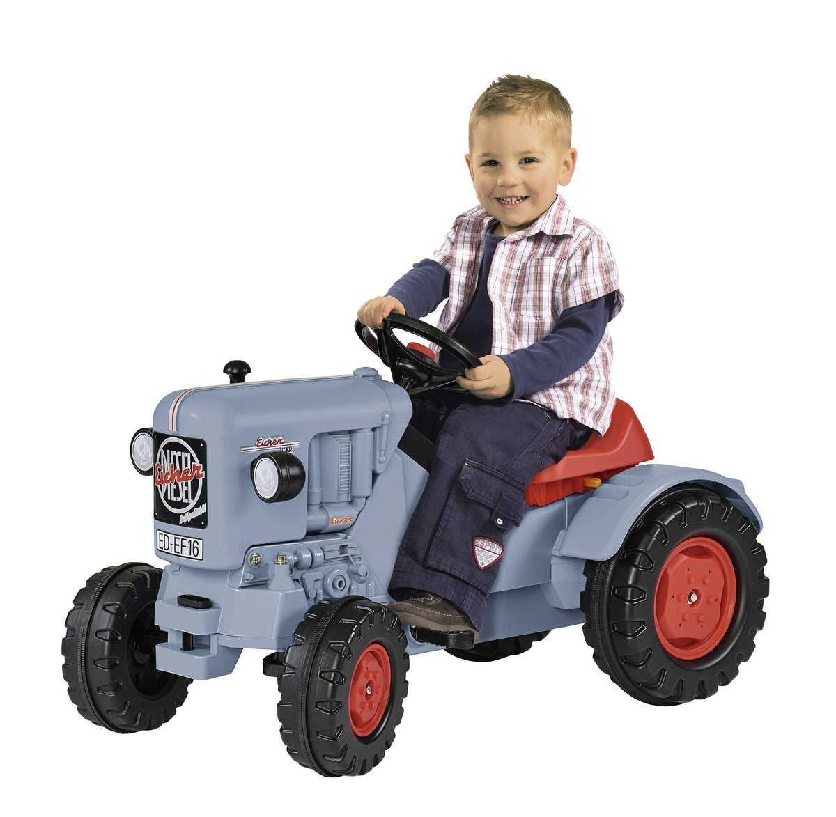 BIG Traktor Trettraktor Tretfahrzeug Kindertraktor Rutscher EICHER DIESEL ED 16 - 4004943565653