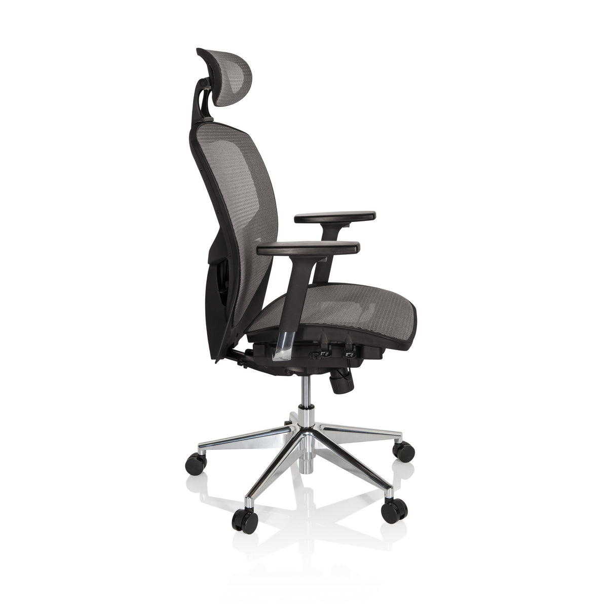 hjh OFFICE Bürostuhl Chefsessel Stuhl VENUS ONE Netzstoff silbergrau Armlehnen - 4260182534519
