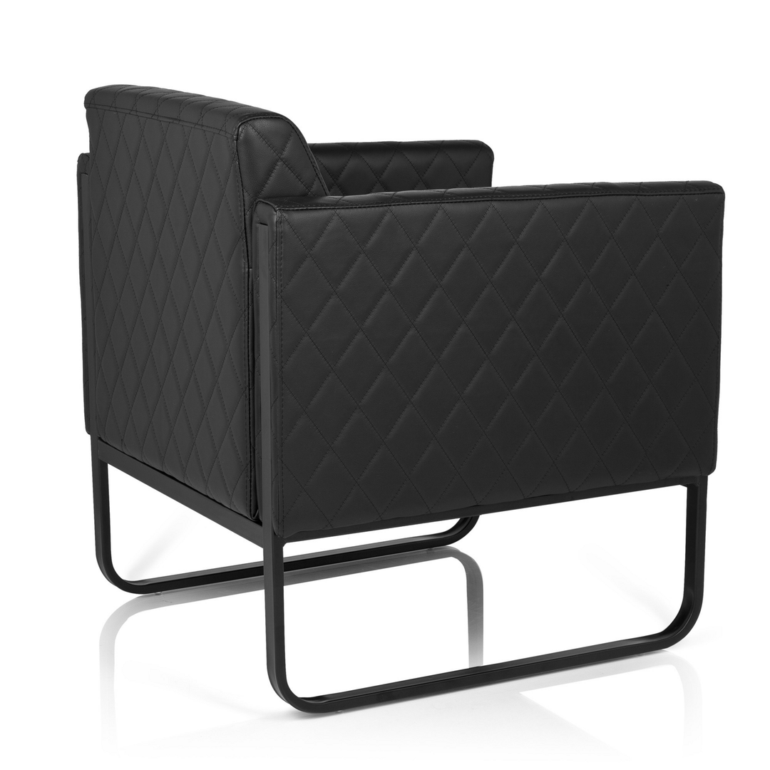 hjh OFFICE Loungesessel ARUBA BLACK Gestell schwarz Kunstleder 1-Sitzer Sessel