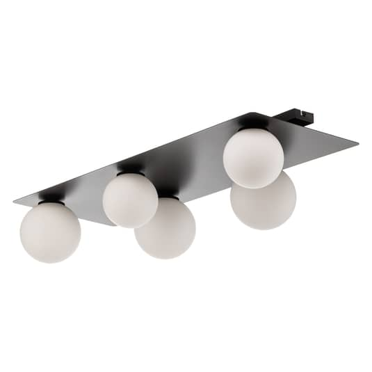 Euluna Deckenlampe Firn Deckenlampe Deckenlicht G9 Eckig Fünfflammig Schwarz B-Ware