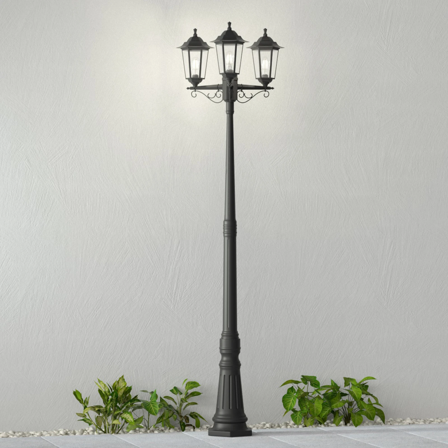 Lindby Außenleuchte Lampe Außenbeleuchtung Nane 217cm Schwarz Seewasserfest E27 B-Ware - 98949035