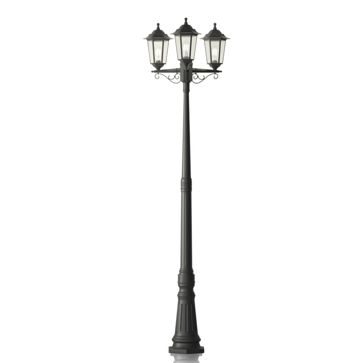 B-Ware Lindby Außenleuchte Lampe Außenbeleuchtung Nane 217cm Schwarz Seewasserfest E27