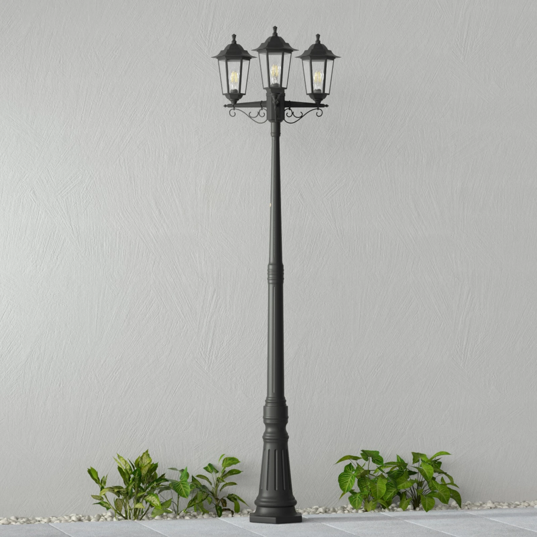 Lindby Außenleuchte Lampe Außenbeleuchtung Nane 217cm Schwarz Seewasserfest E27 B-Ware - 98949035