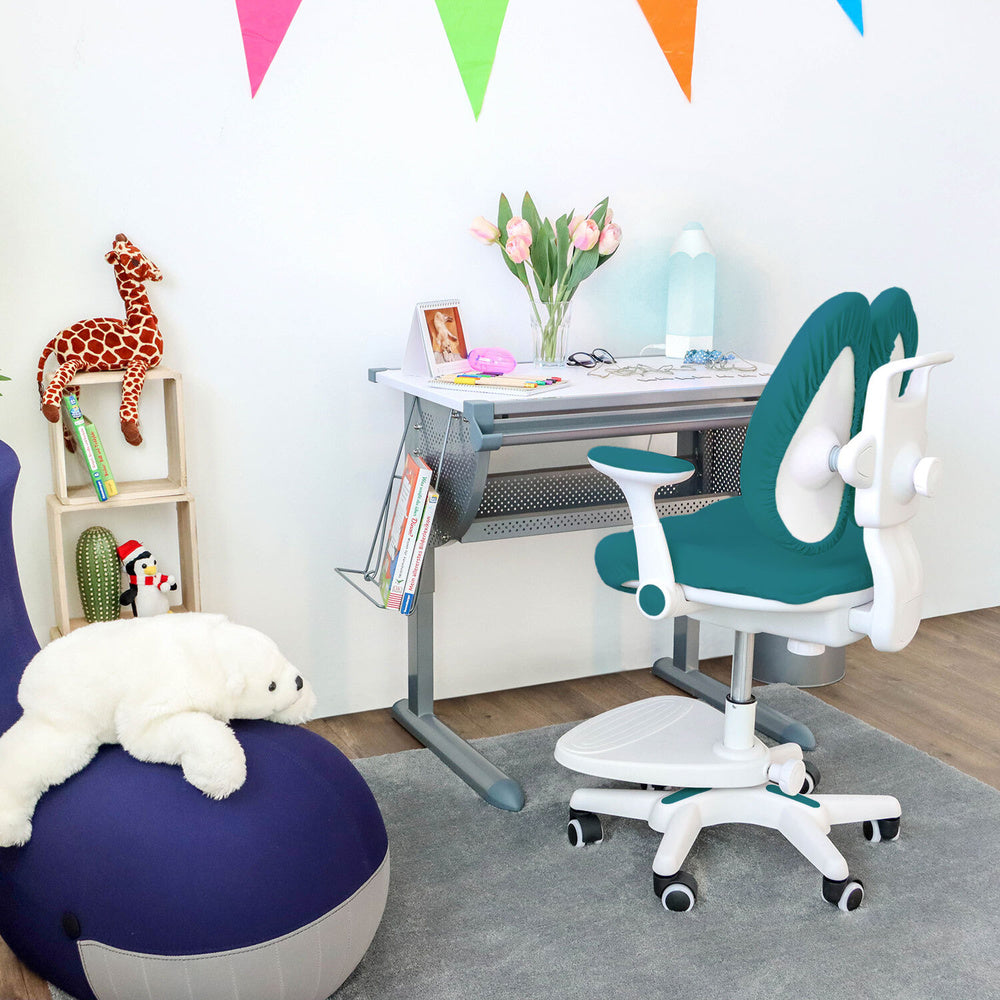 hjh OFFICE Kinderstuhl / Kinderschreibtischstuhl KID WING mitwachsend Stoff grün - 4064323020226