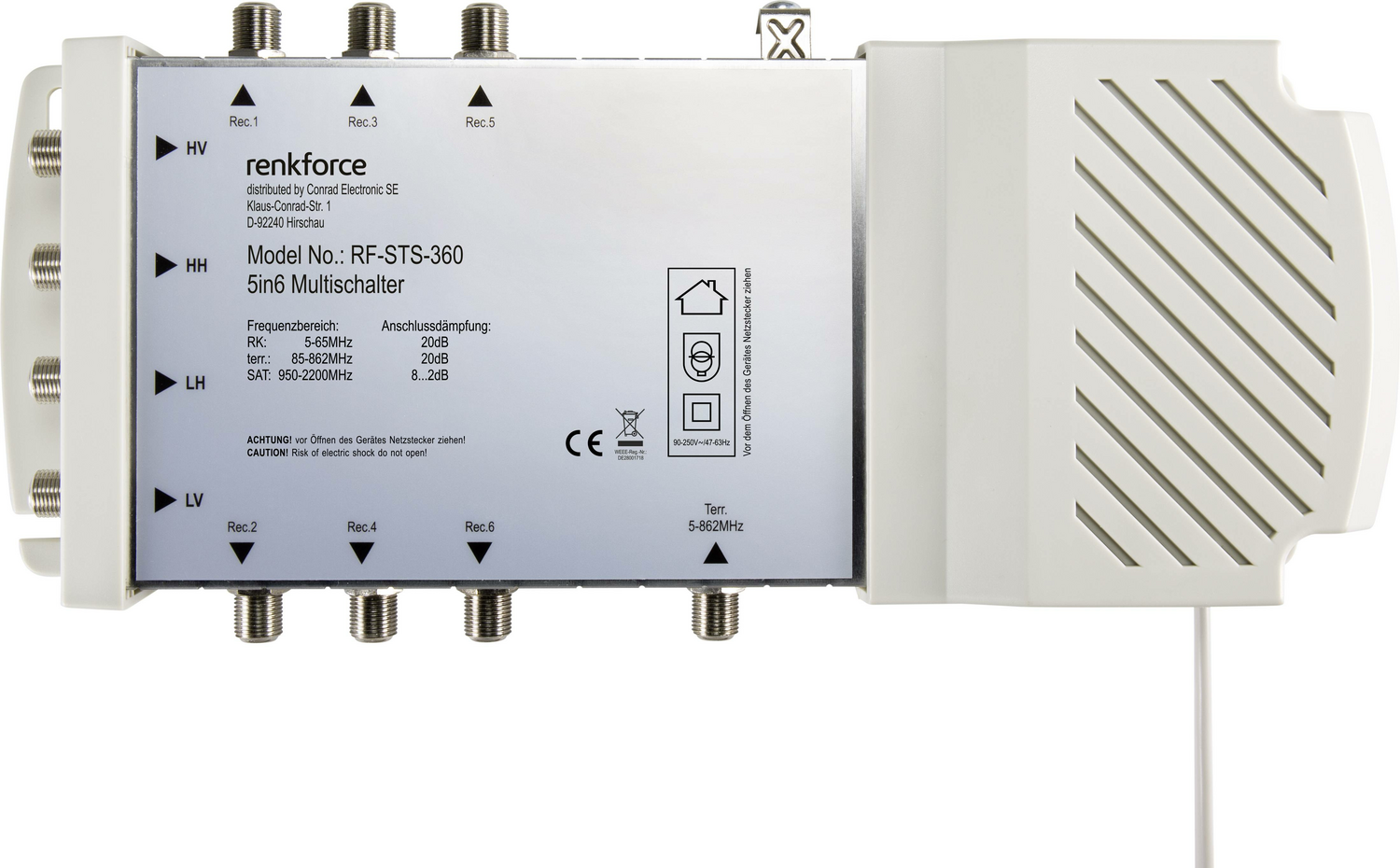 B-Ware Renkforce Sat Multischalter Multischalter Eingänge 5 Teilnehmer Anzahl6 Handwerk