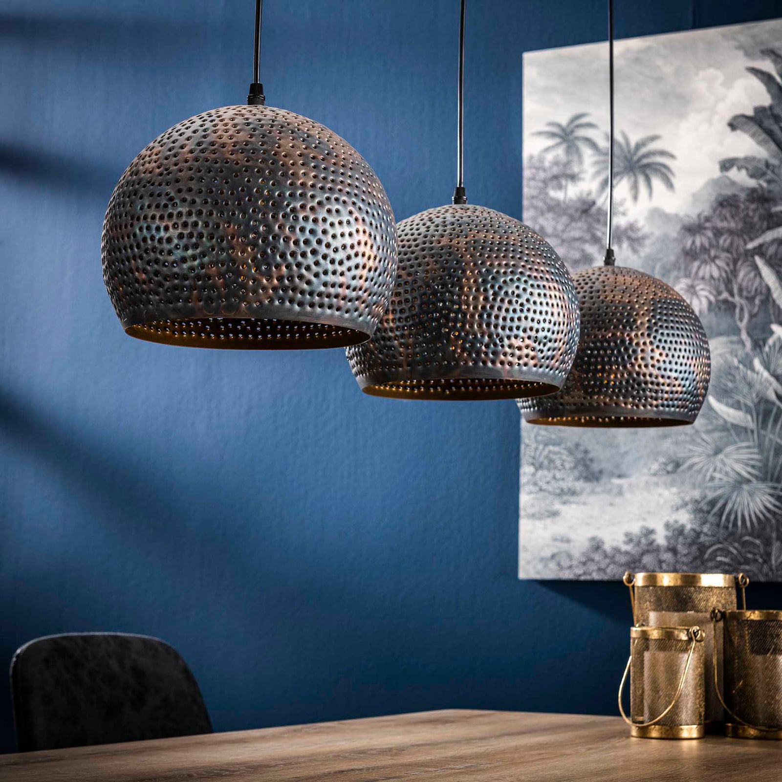 Hängeleuchte Punchray 3-flammig dimmbar Pendelleuchte Lampe schwarz braun - 8713244080982