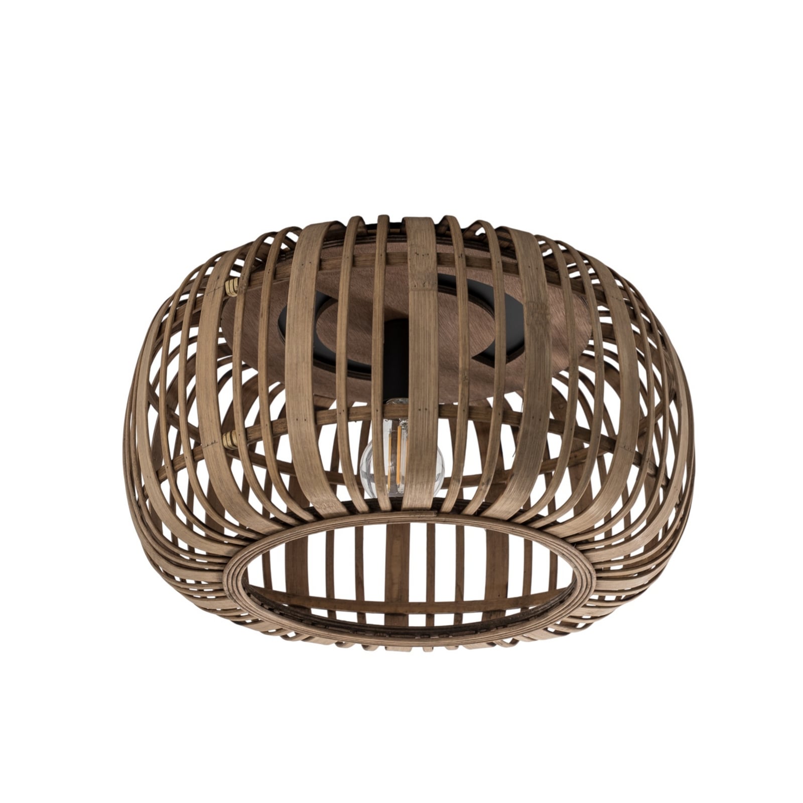 Lindby Deckenleuchte Canyana LED Hängeleuchte Lampe Rattan natur schwarz Ø40cm - 4251096596595