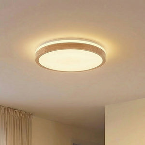 B-Ware Lindby Deckenlampe Leuchte Emiva LED dimmbar Holz weiß Ø49cm CCT 30W 9cm
