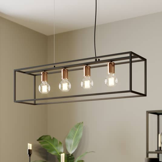 Euluna Hängeleuchte Hängelampe Lampe Leuchte Floki Als Offener Quader 4 Flammig B-Ware - 8030626539518