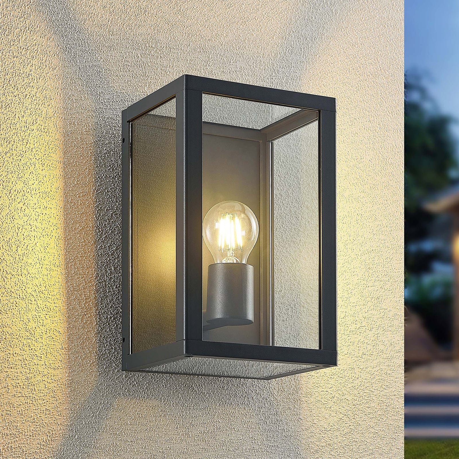 Lindby Außenwandleuchte Gartenleuchte Giavanna LED Lampe dimmbar anthrazit 28cm - 4251911732955