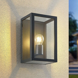 B-Ware Lindby Außenwandleuchte Gartenleuchte Giavanna LED Lampe dimmbar anthrazit 28cm