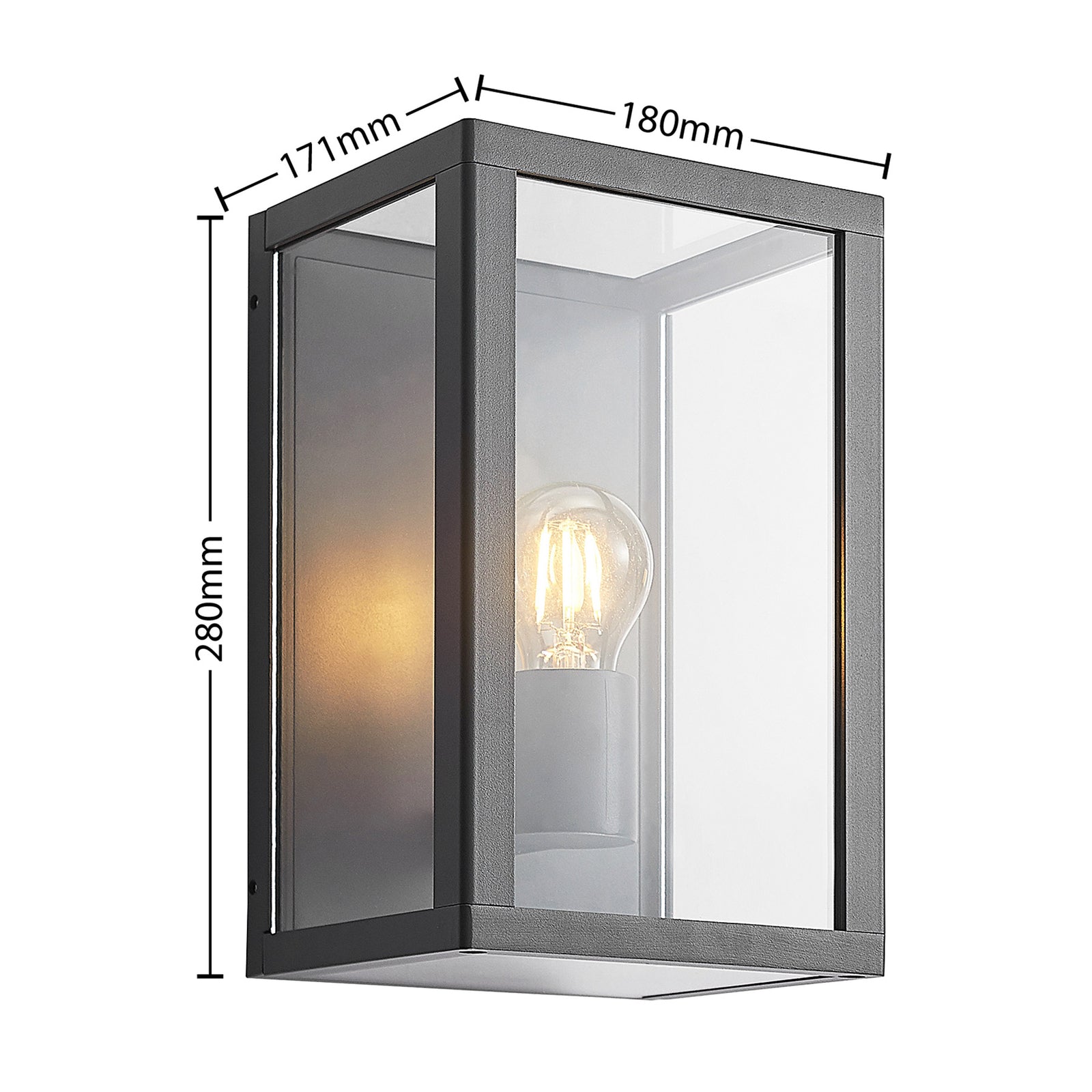 Lindby Außenwandleuchte Gartenleuchte Giavanna LED Lampe dimmbar anthrazit 28cm - 4251911732955