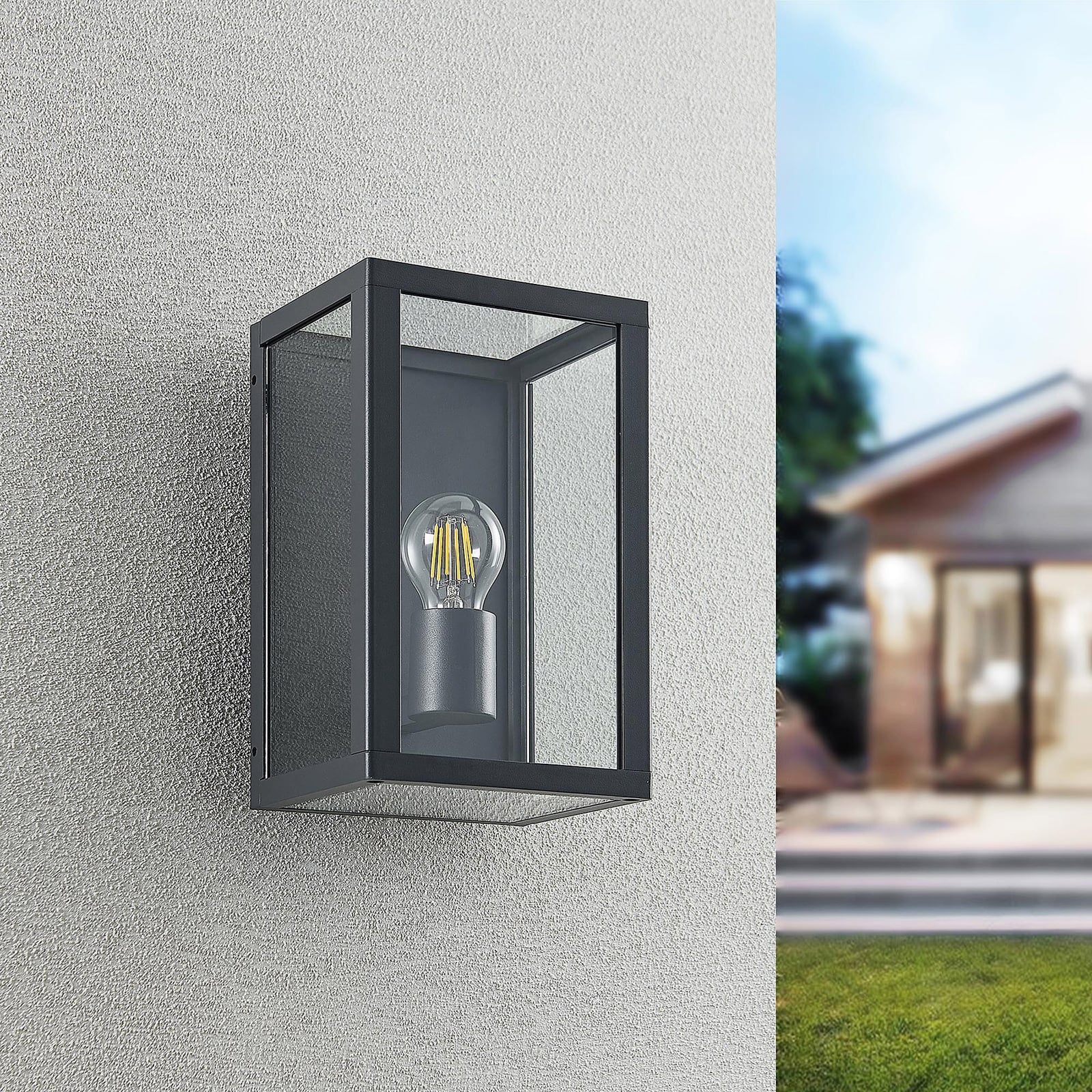 Lindby Außenwandleuchte Gartenleuchte Giavanna LED Lampe dimmbar anthrazit 28cm - 4251911732955