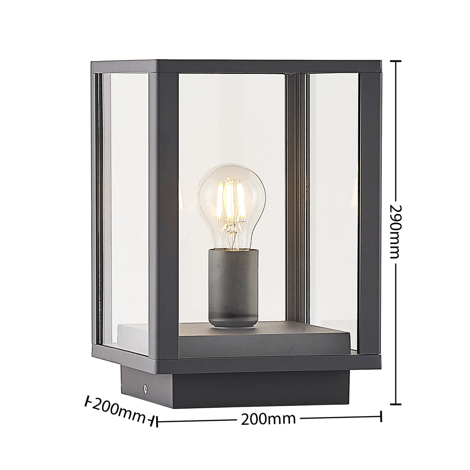 Lindby Sockelleuchte Giavanna LED Außenleuchte dimmbar anthrazit IP44 29cm 20cm - 4251911733051