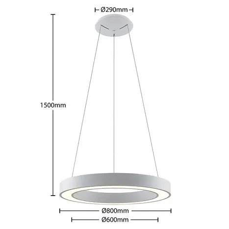 B-Ware Arcchio Led Pendelleuchte Sharelyn Hängelampe Weiß Ring Cct Aluminium 80 Cm - 9939004