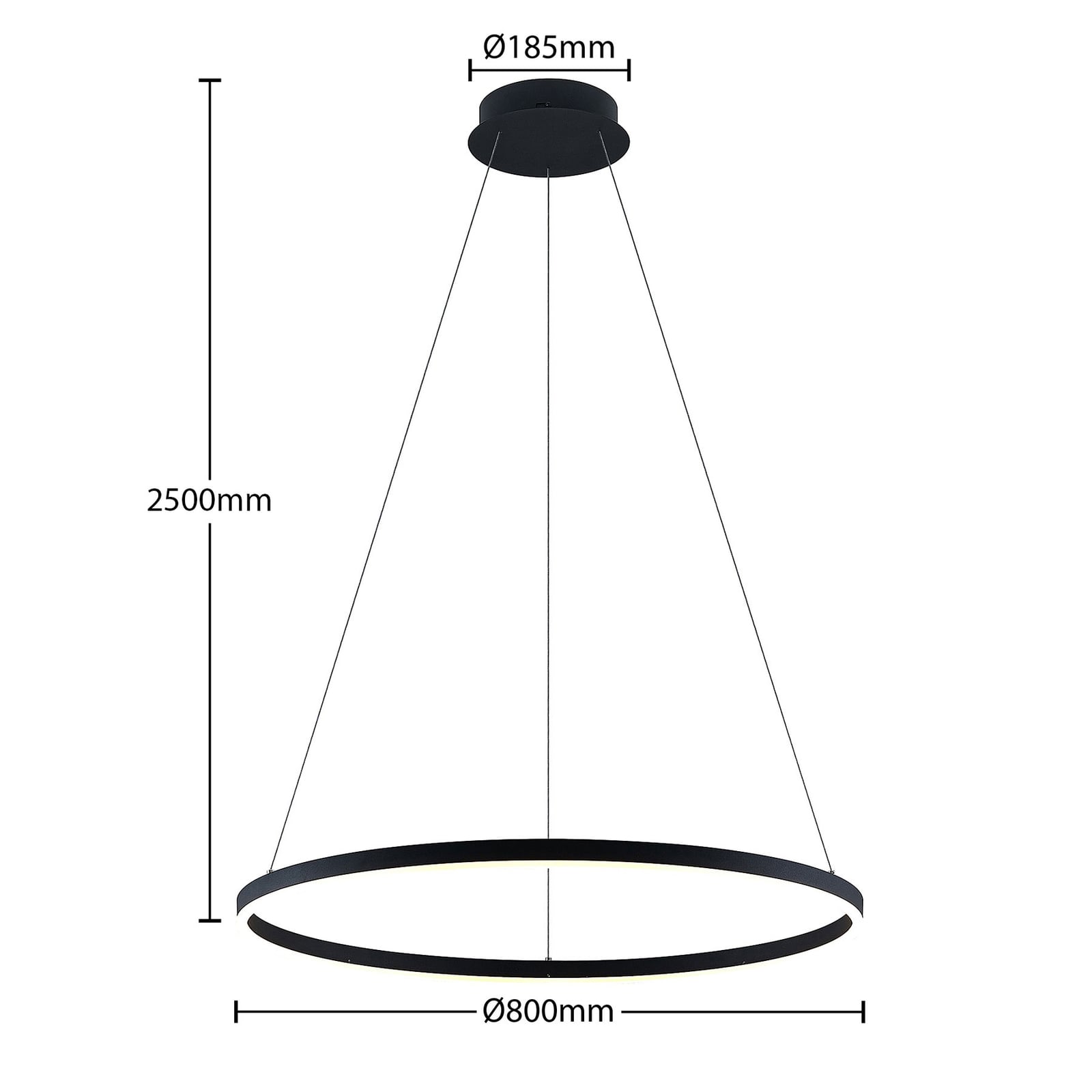 Arcchio Hängeleuchte Pendelleuchte Leuchte Albiona LED dimmbar schwarz Ø80cm - 4251096597530