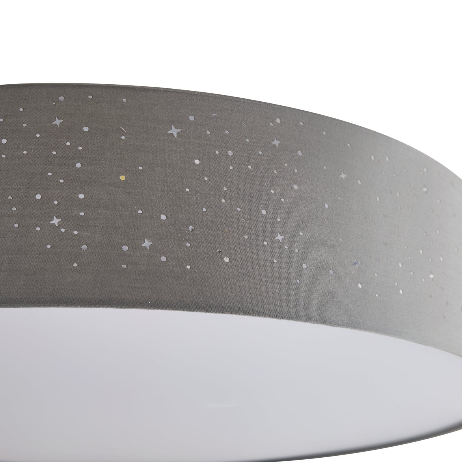 Lindby Deckenlampe Deckenleuchte Ellamina LED hellgrau Textil Wohnzimmerlampe - 4251096586596