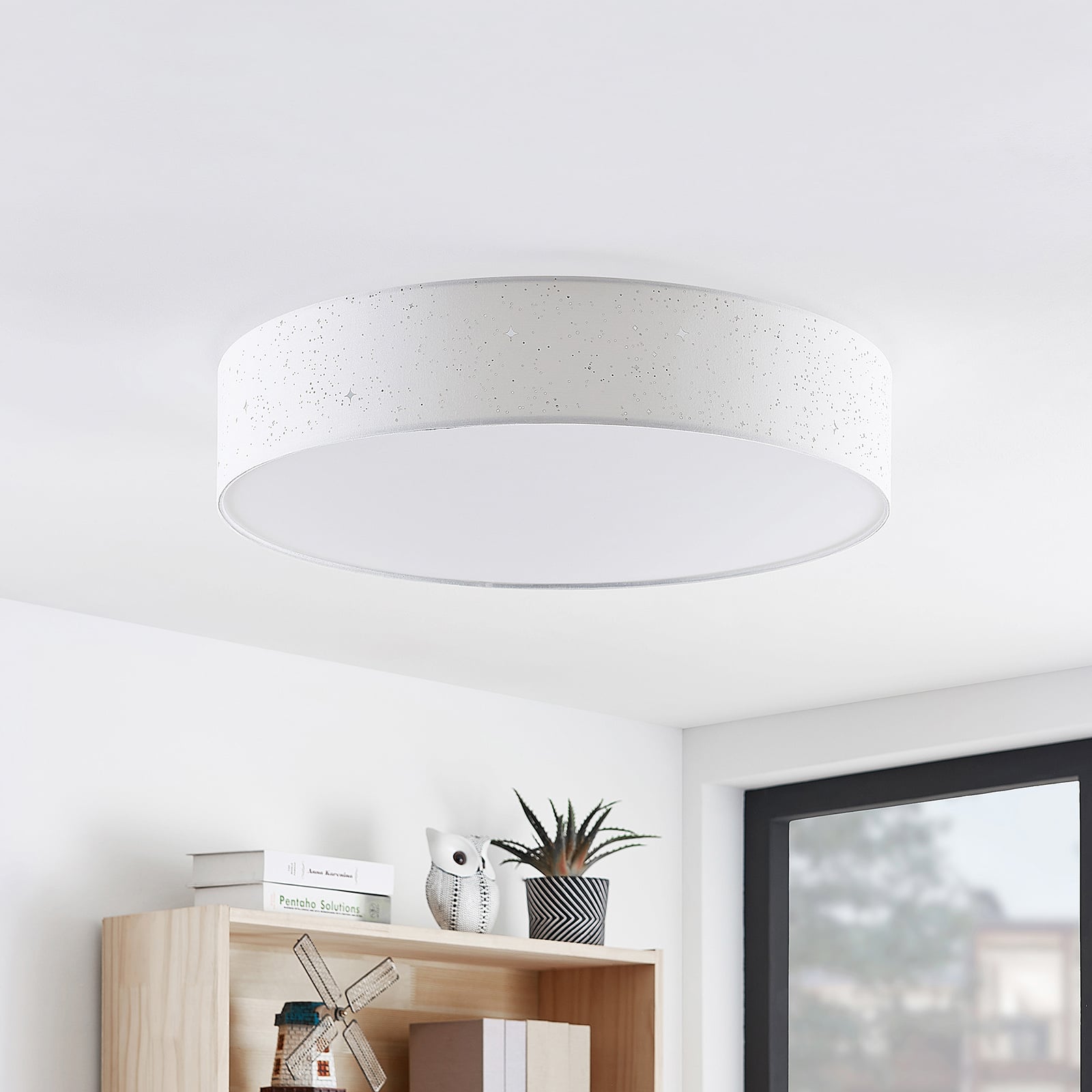 Lindby Deckenlampe Ellamina LED Leuchte dimmbar mit Fernbedienung weiß Ø60cm - 4251096586633