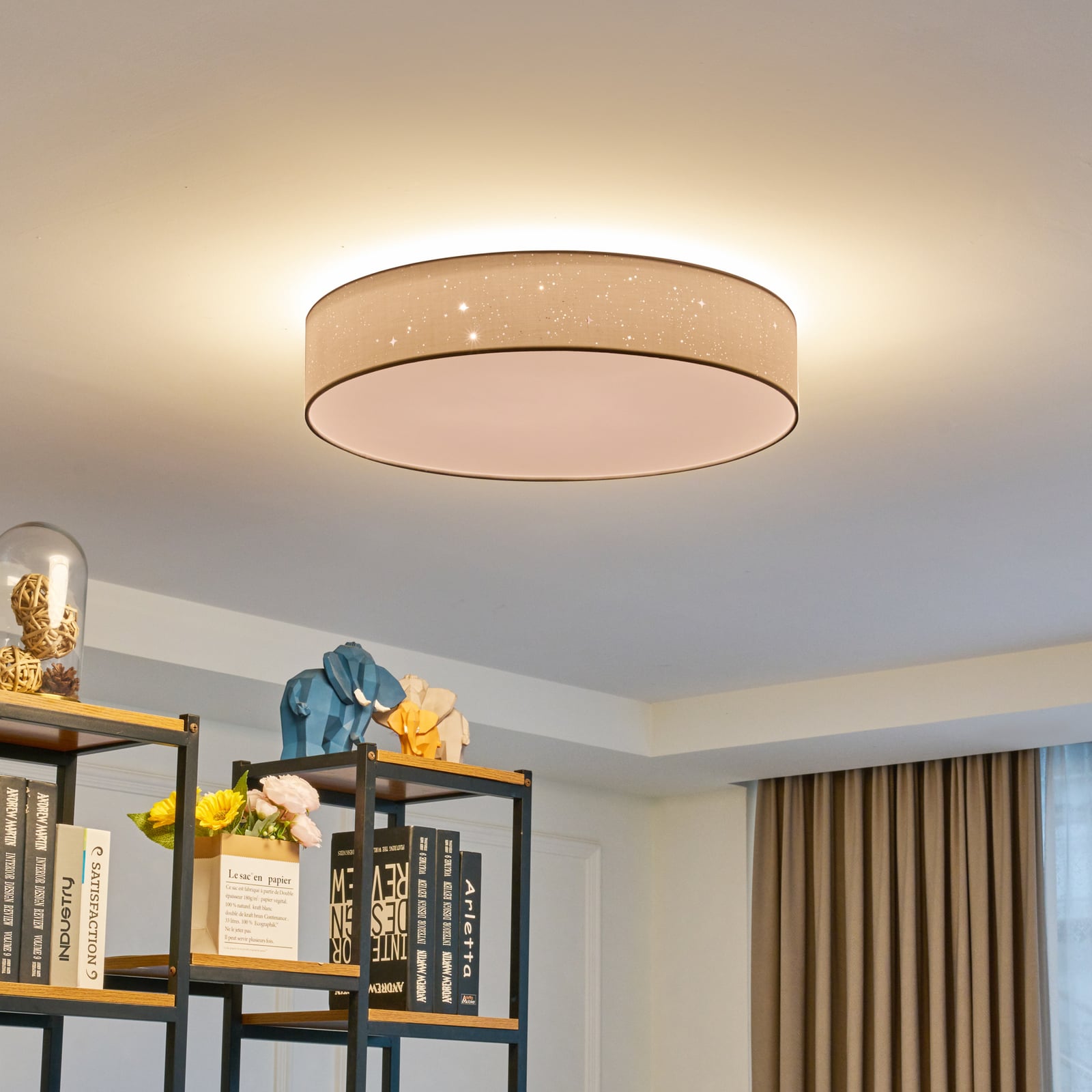 Lindby Deckenlampe Ellamina LED Leuchte dimmbar mit Fernbedienung weiß Ø60cm - 4251096586633