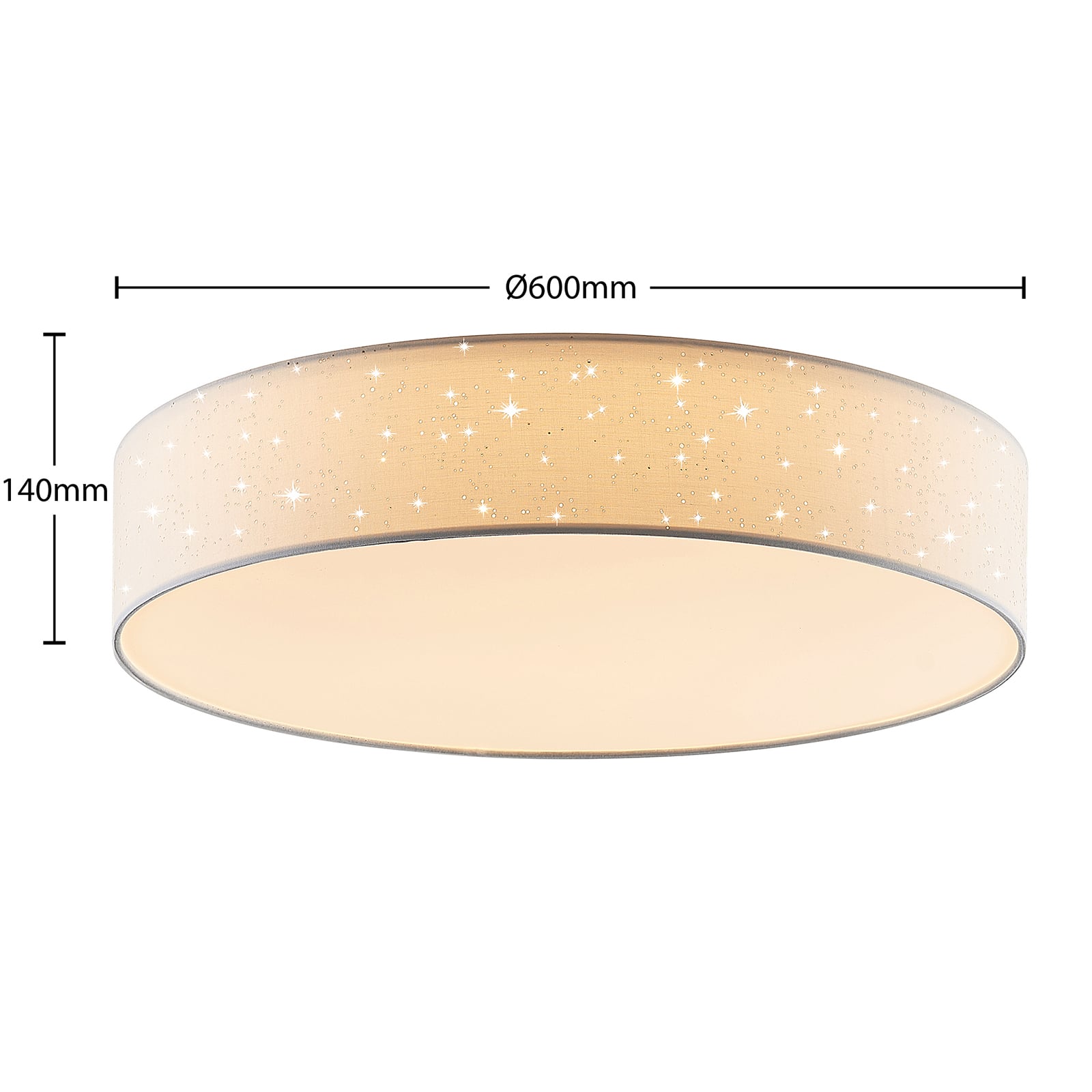 Lindby Deckenlampe Ellamina LED Leuchte dimmbar mit Fernbedienung weiß Ø60cm - 4251096586633