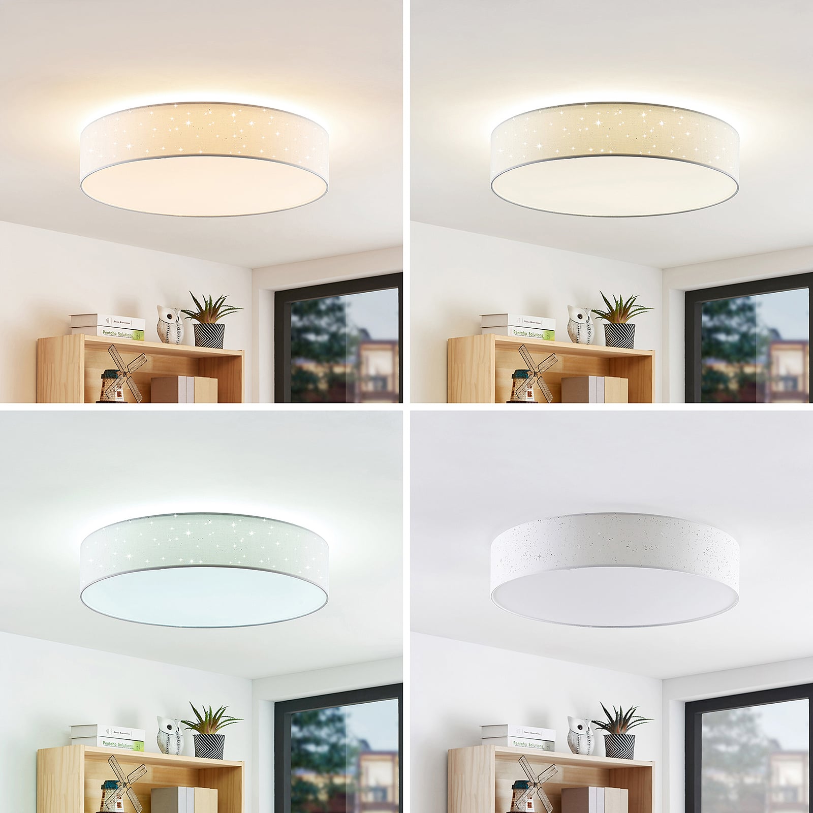 Lindby Deckenlampe Ellamina LED Leuchte dimmbar mit Fernbedienung weiß Ø60cm - 4251096586633