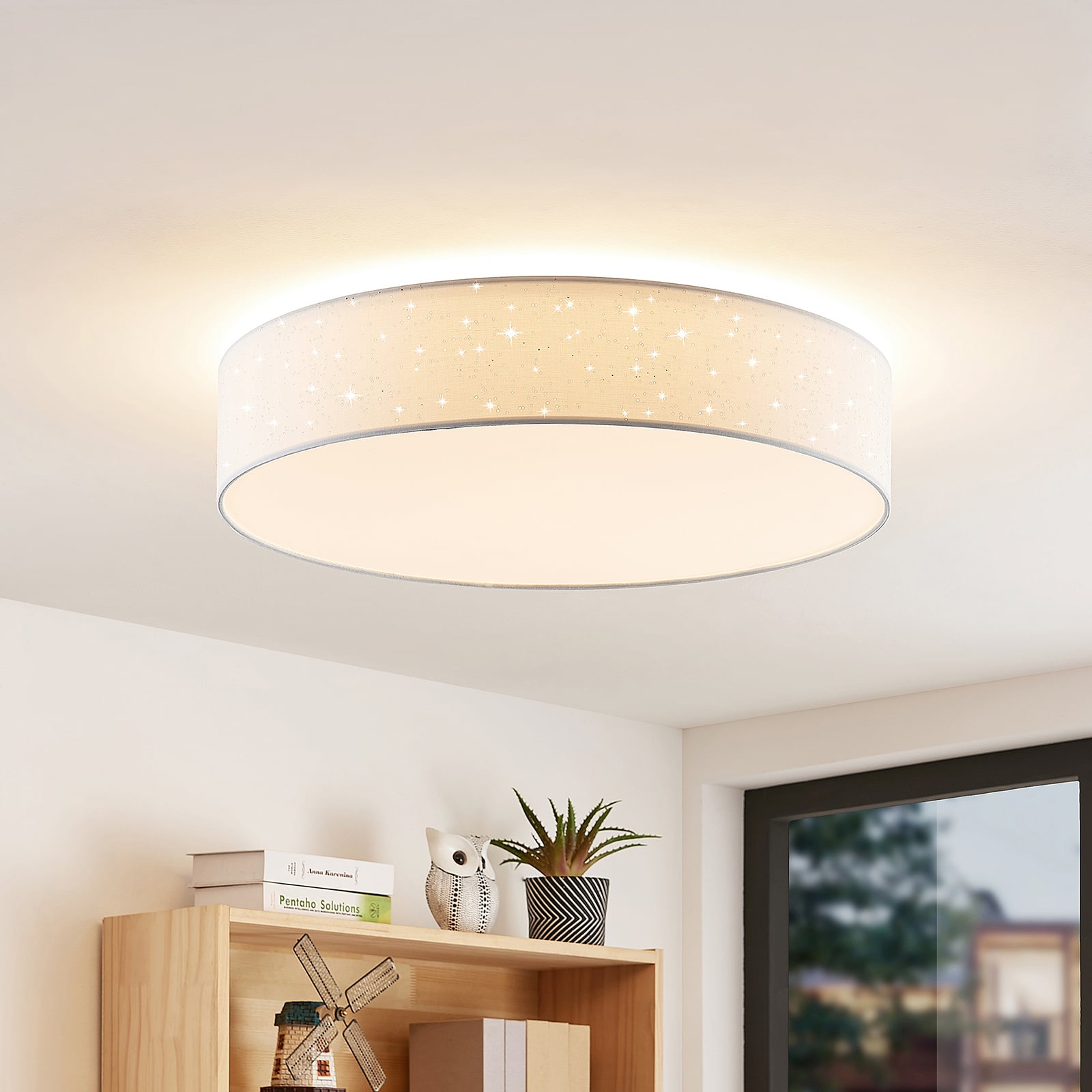 Lindby Deckenlampe Ellamina LED Leuchte dimmbar mit Fernbedienung weiß Ø60cm - 4251096586633