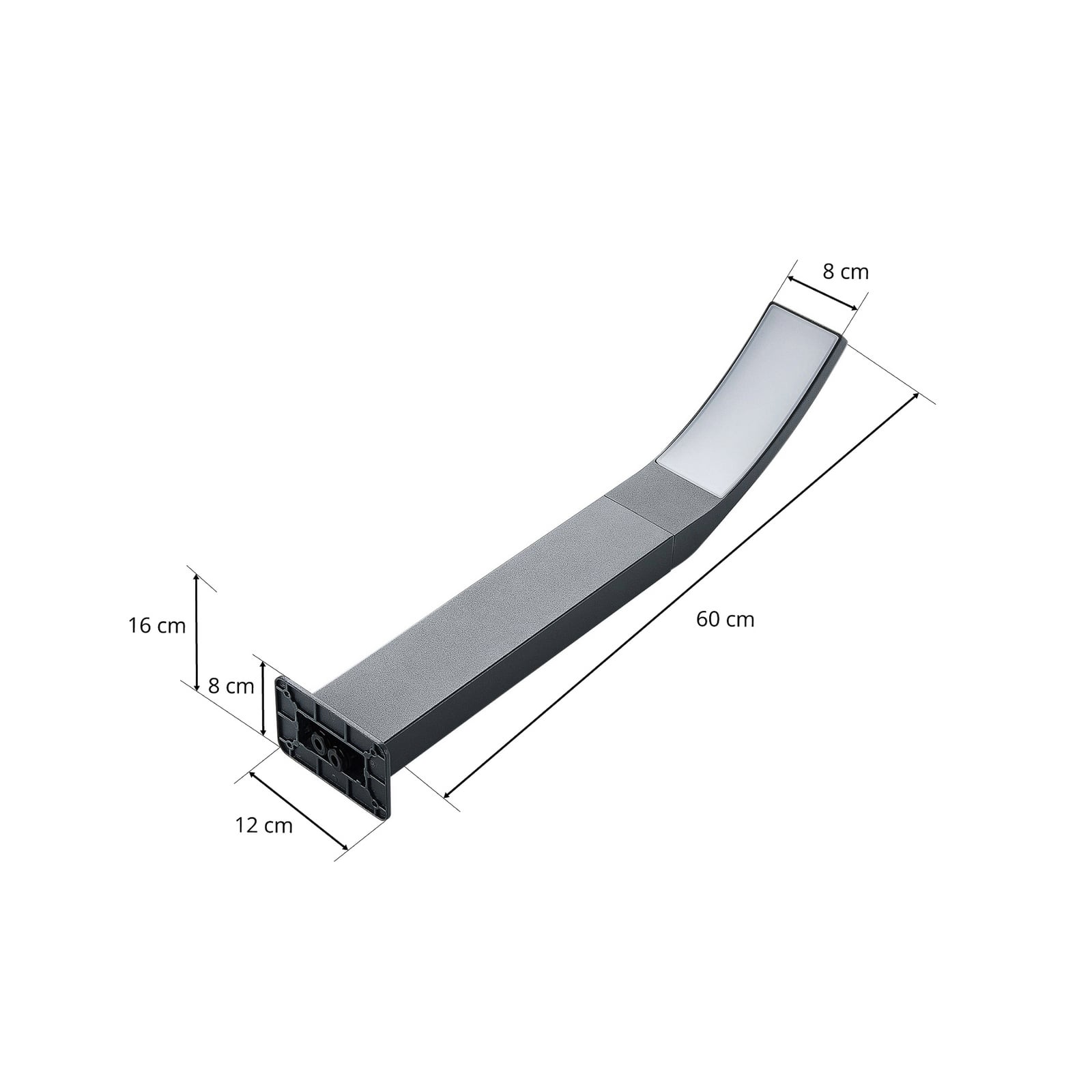 Lindby Wegeleuchte Gartenleuchte Ilvita LED Pollerleuchte anthrazit 60cm IP54 - 4251096561999