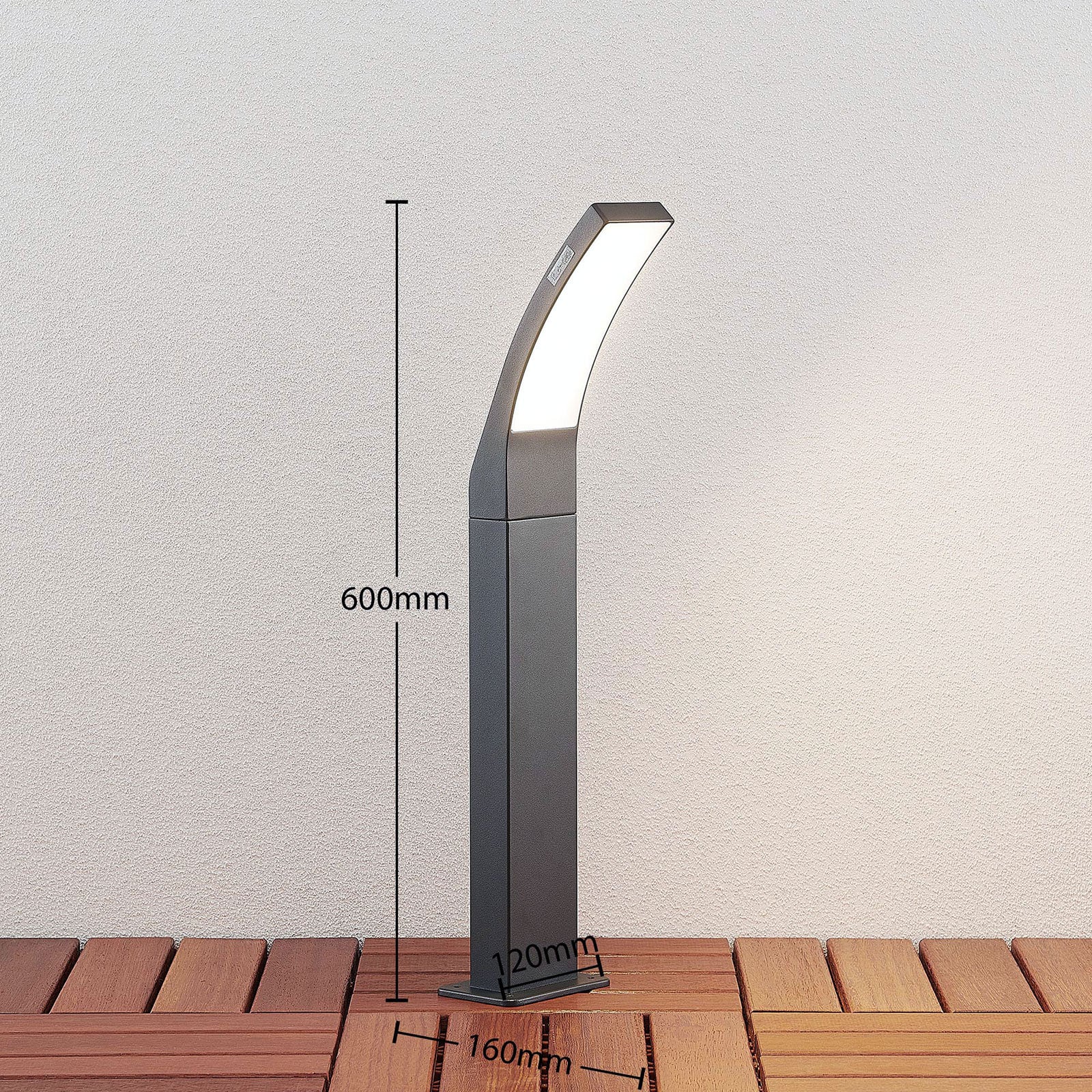 Lindby Wegeleuchte Gartenleuchte Ilvita LED Pollerleuchte anthrazit 60cm IP54 - 4251096561999