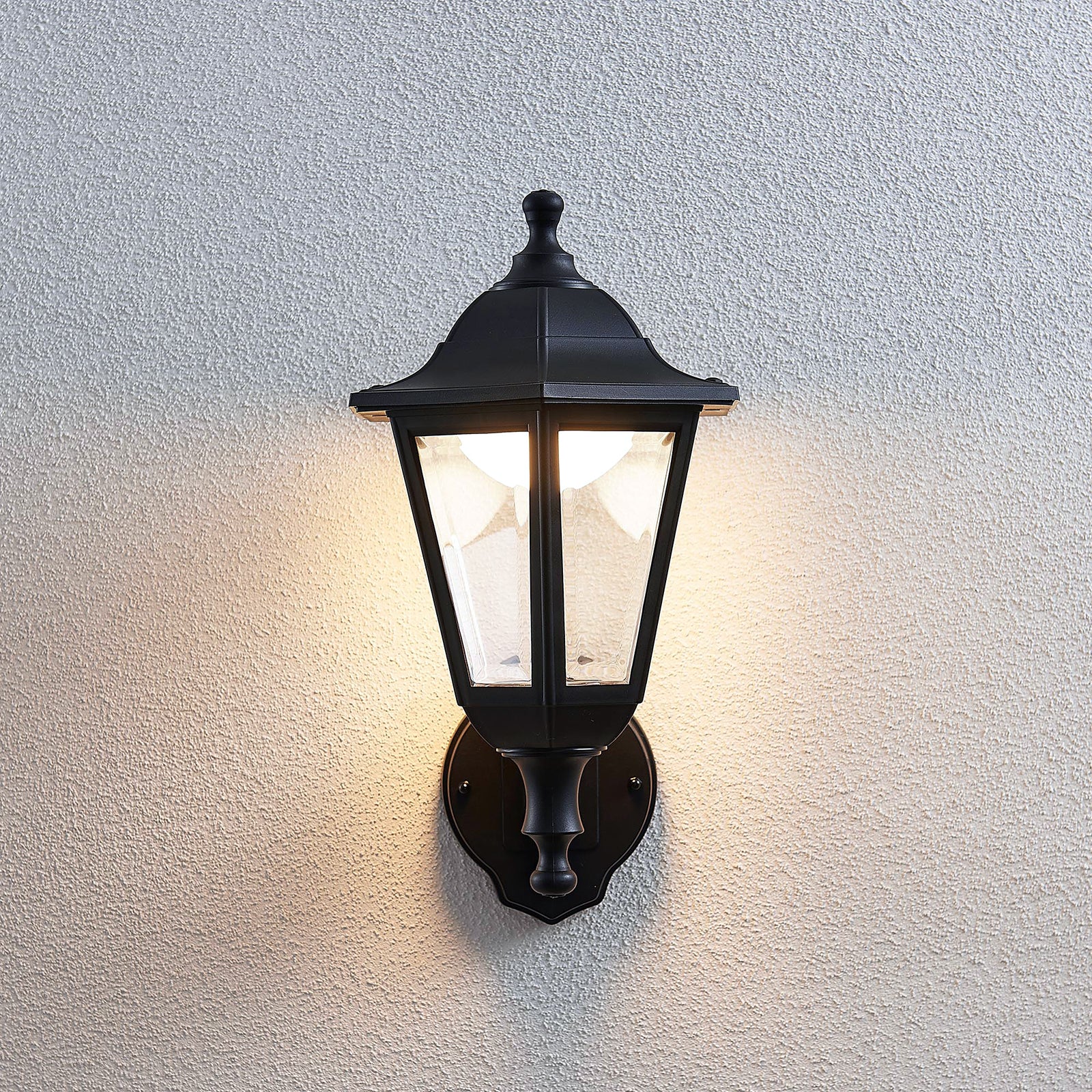 Lindby Außenwandleuchte Iavo LED Gartenlampe mit Bewegungsmelder schwarz 38cm - 4251096561296