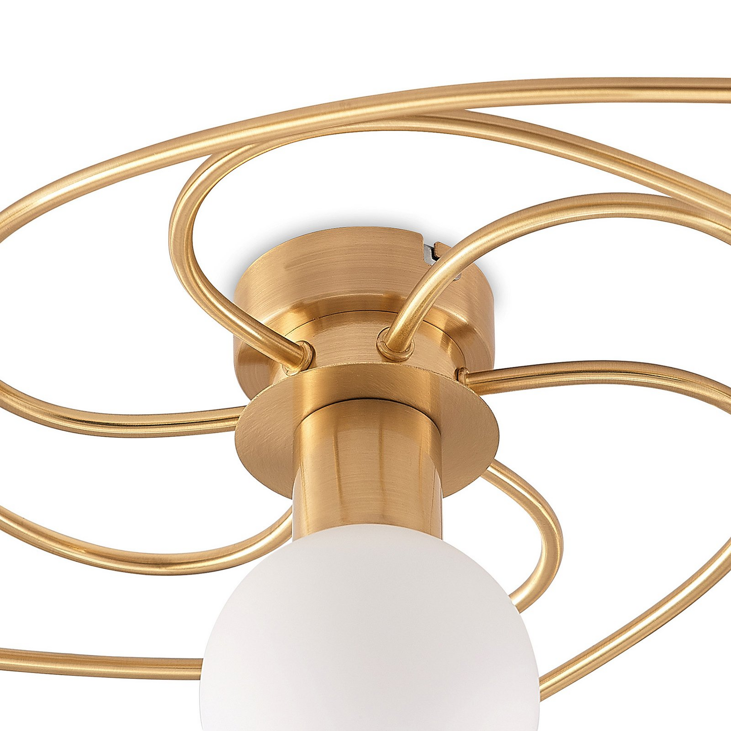 Plafonnier Lindby Ciala, 7 lumières, laiton, culot E14, produit de seconde main 