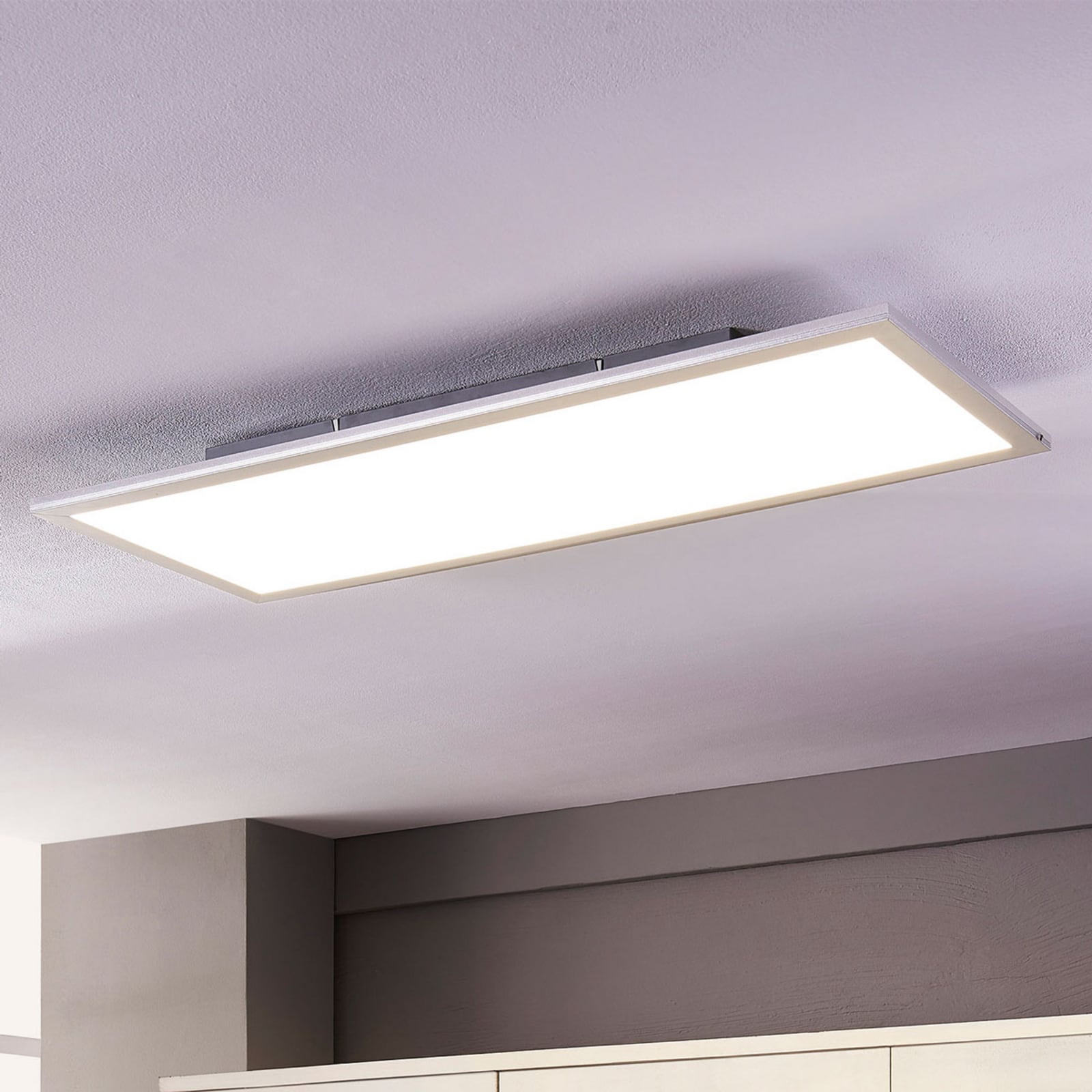 Lindby Deckenleuchte LED Livel Lampe Leuchte silber 4000K 80x30cm IP20 36W - 4251096528374