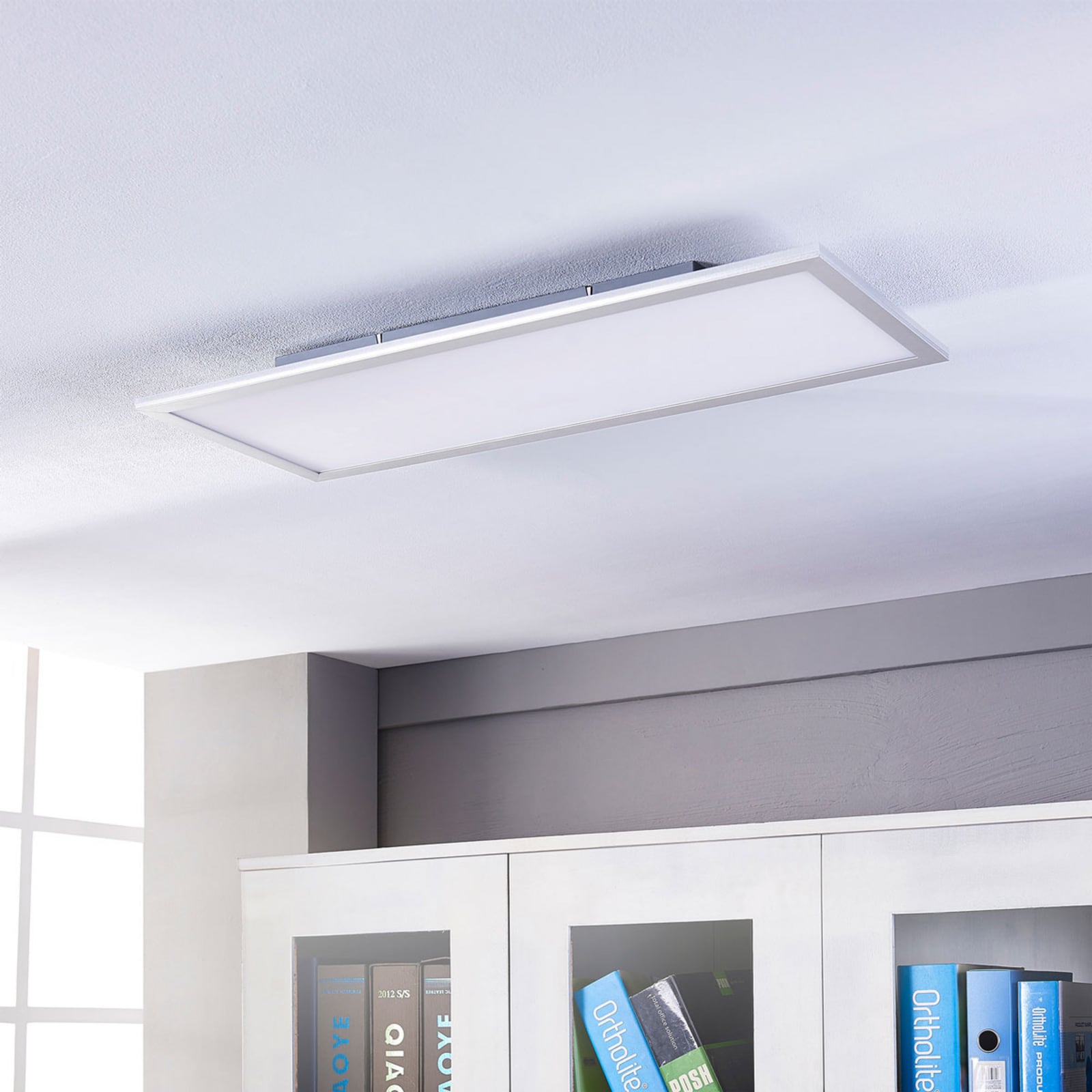 Lindby Deckenleuchte LED Livel Lampe Leuchte silber 4000K 80x30cm IP20 36W - 4251096528374