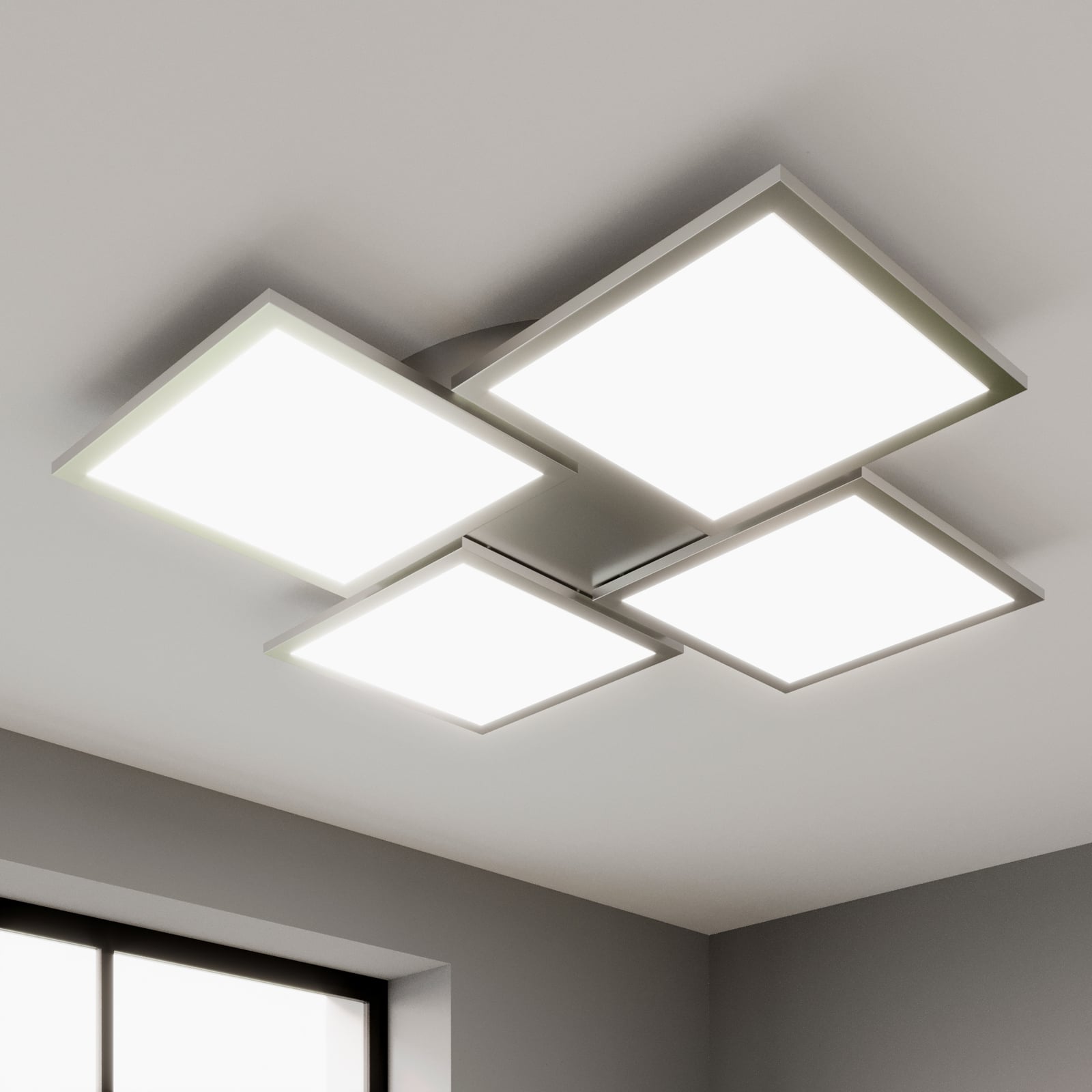 Lucande Deckenlampe Ilira LED dimmbar 4-flg silber CCT Nachtlichtfunktion - 4251096561586