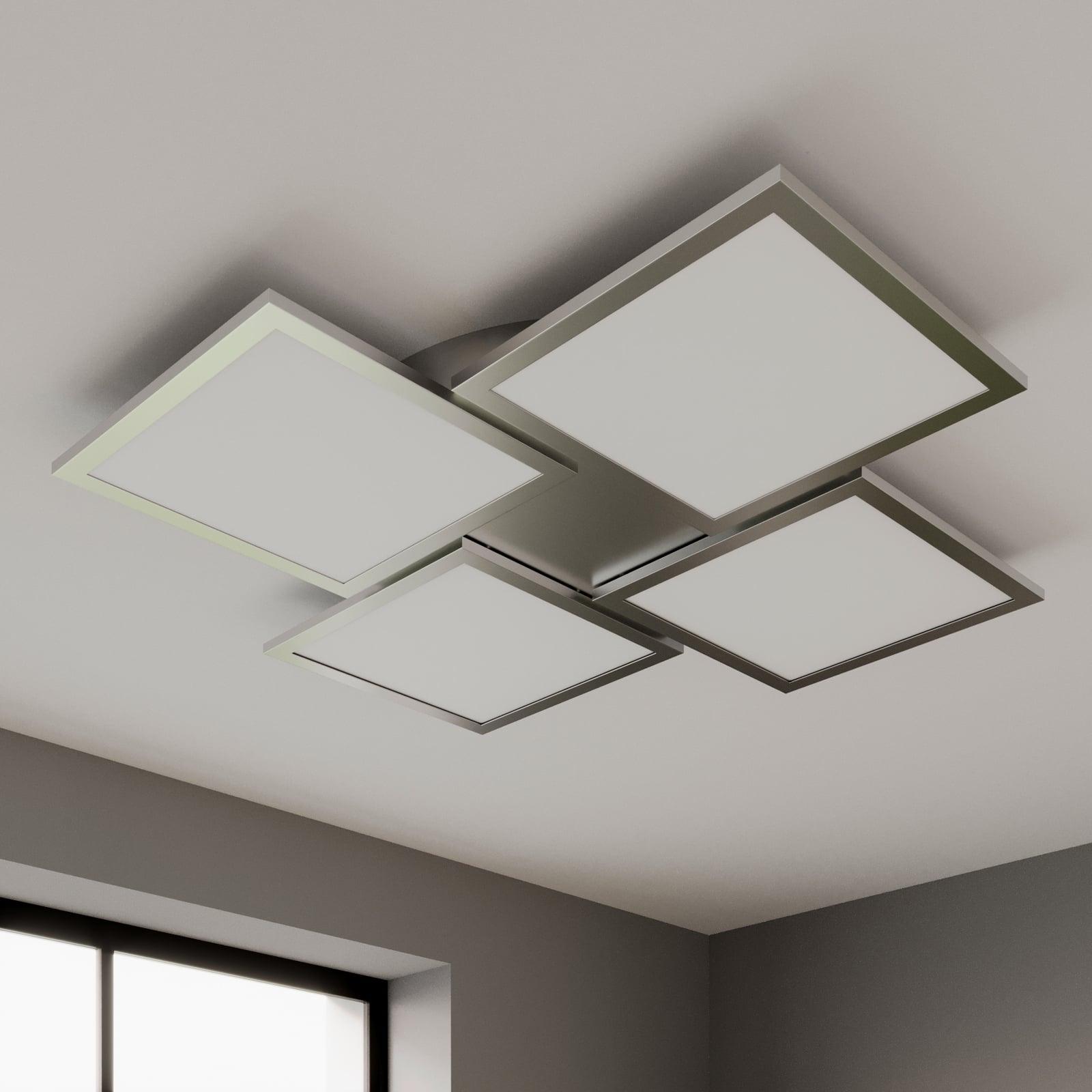 Lucande Deckenlampe Ilira LED dimmbar 4-flg silber CCT Nachtlichtfunktion - 4251096561586