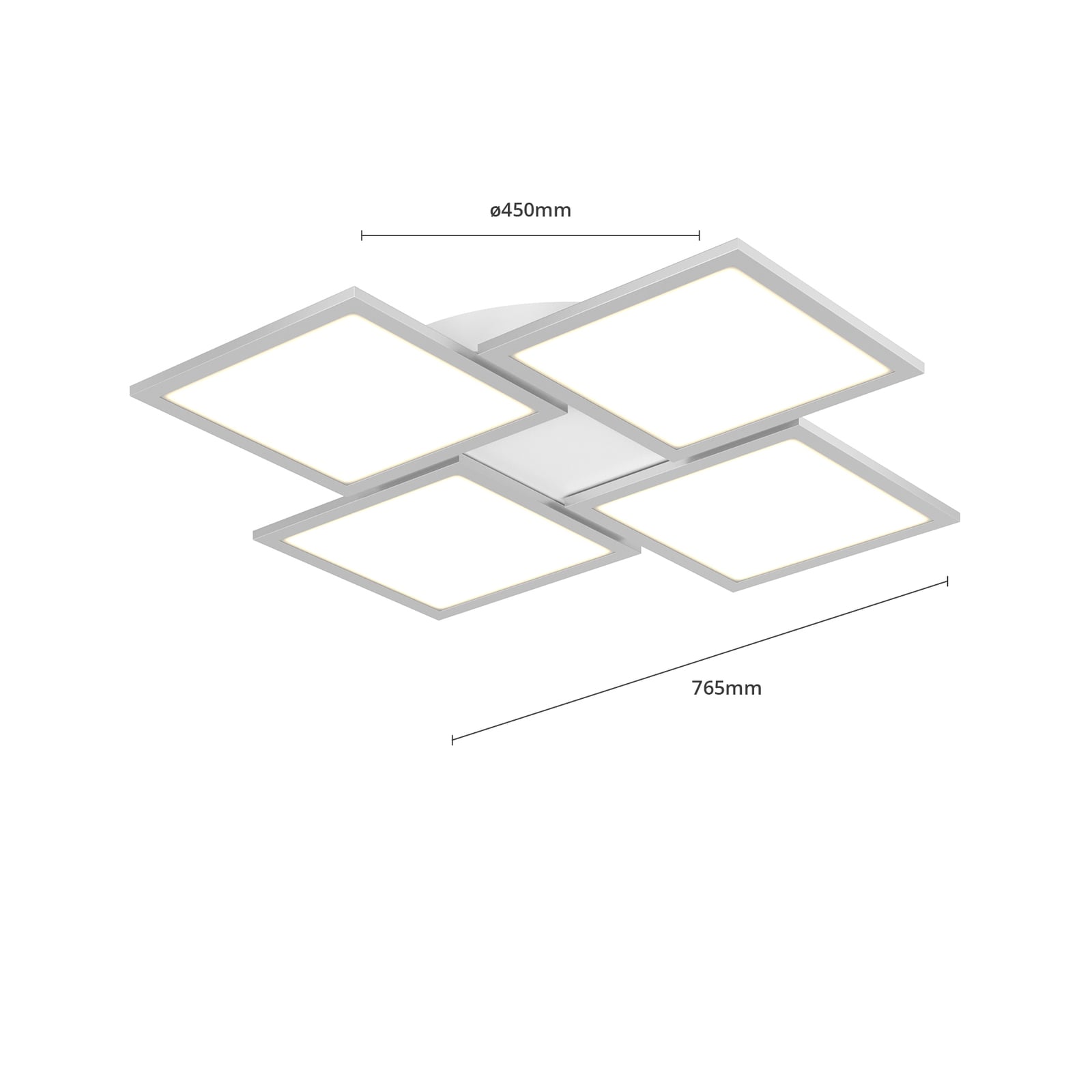 Lucande Deckenlampe Ilira LED dimmbar 4-flg silber CCT Nachtlichtfunktion - 4251096561586