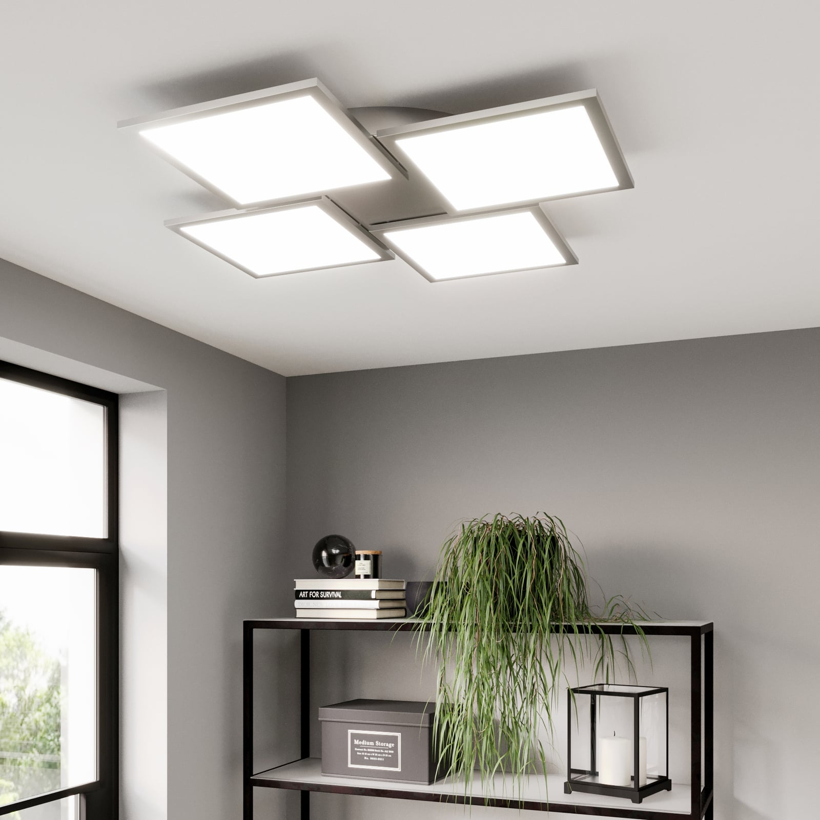Lucande Deckenlampe Ilira LED dimmbar 4-flg silber CCT Nachtlichtfunktion - 4251096561586