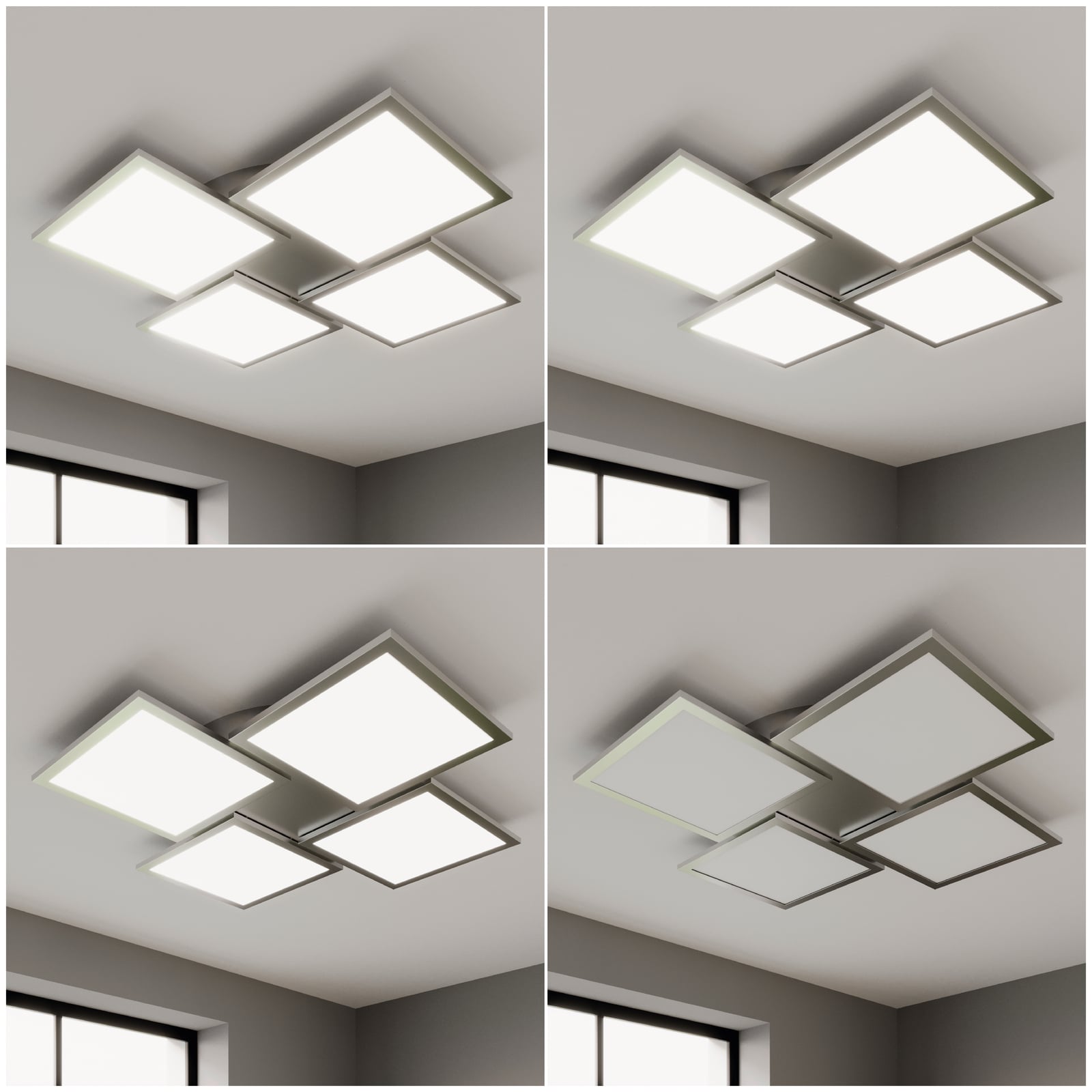 Lucande Deckenlampe Ilira LED dimmbar 4-flg silber CCT Nachtlichtfunktion - 4251096561586