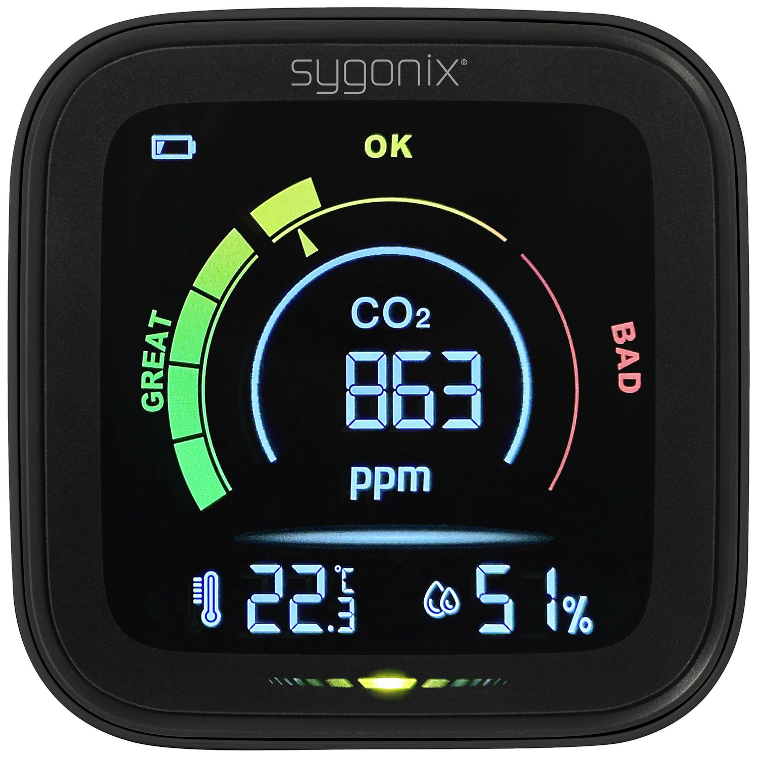 B-Ware Sygonix Thermo /Hygrometer Co2 Messgerät Messgerät Mit Co2 Angabe 400ppm Schw949